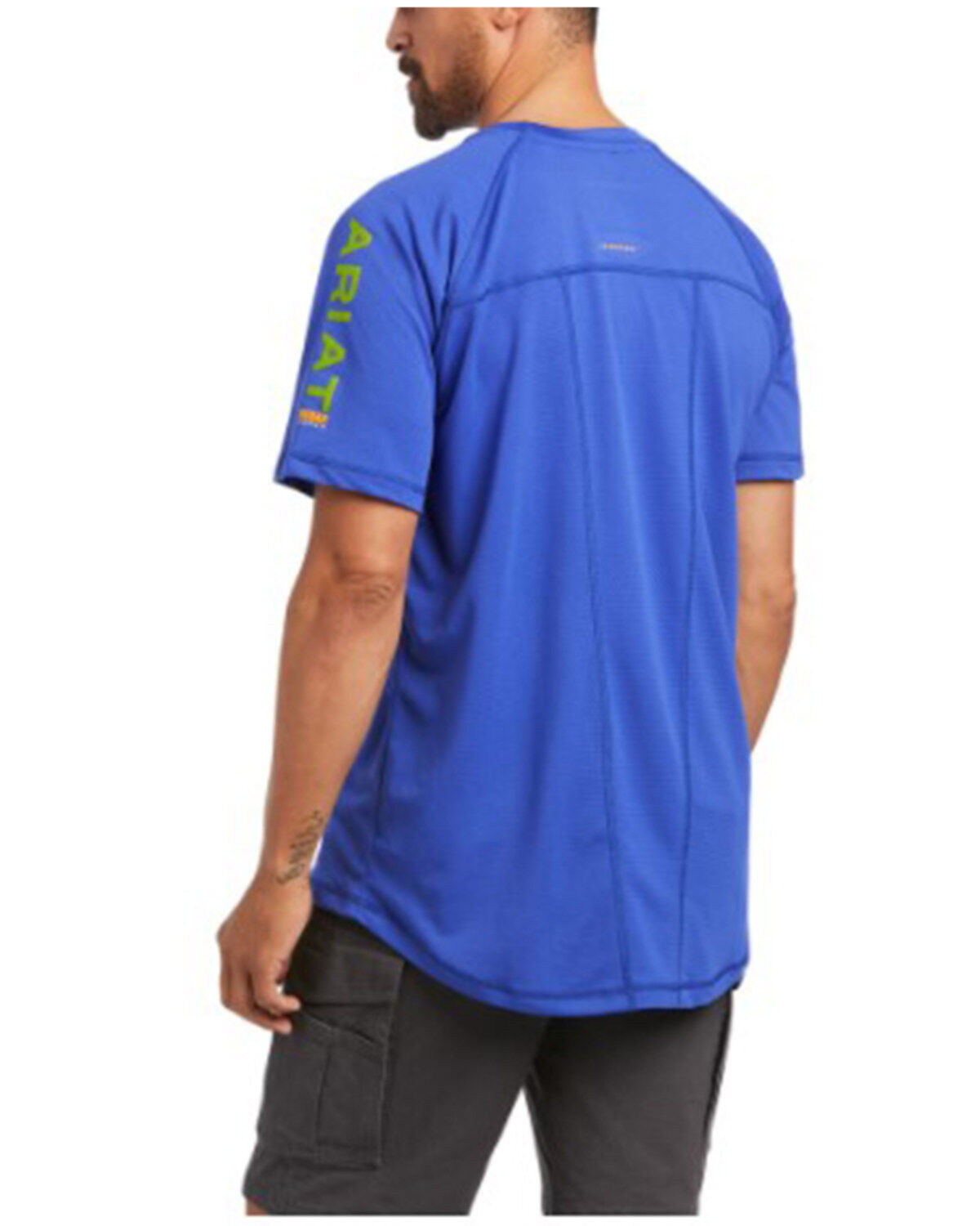 Ariat Men's Royal Blue Rebar Heat Fighter Logo Short Sleeve Work T-Shirt