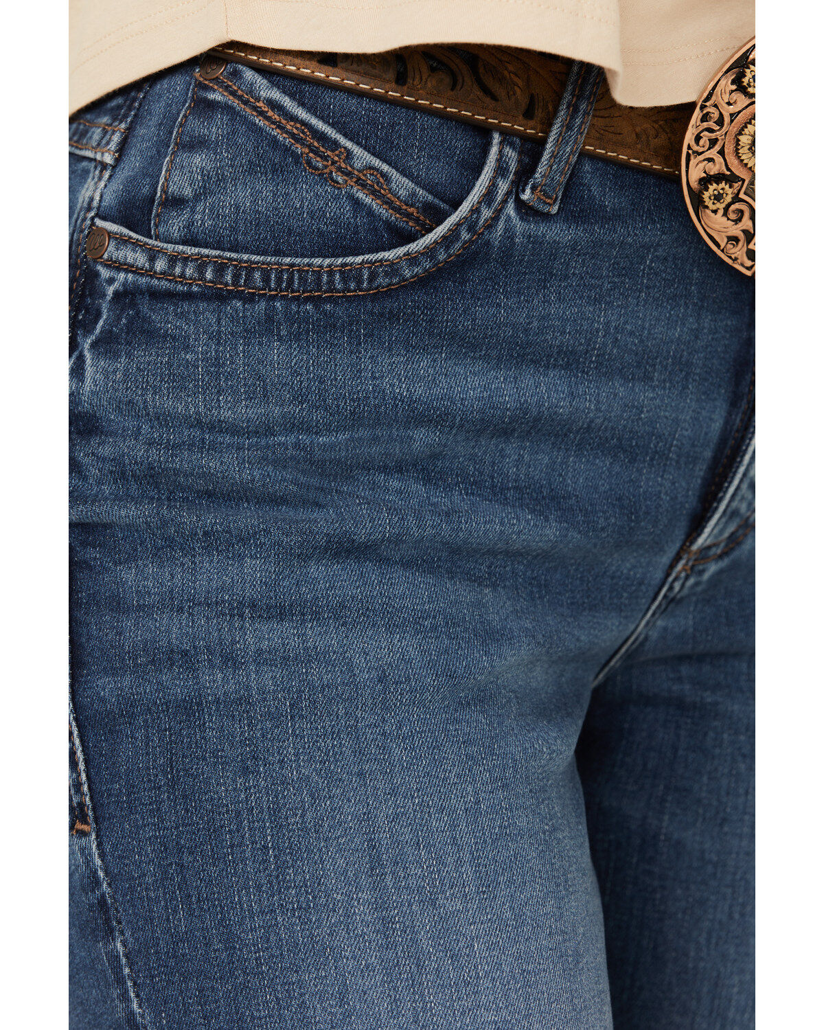 Wrangler Women's Jennifer Dark Wash Mid Rise Willow Ultimate Riding Stretch Bootcut Jeans