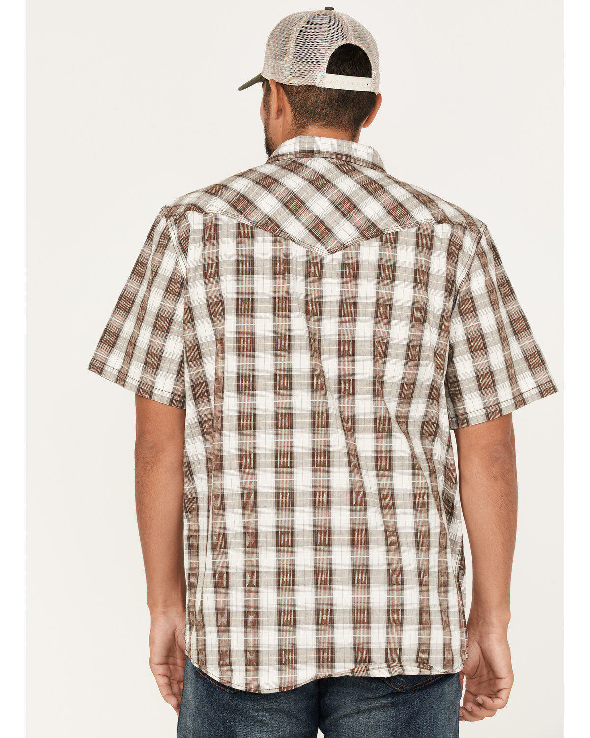 Moonshine Spirit Men's Twisted Barb Plaid Snap Western Shirt