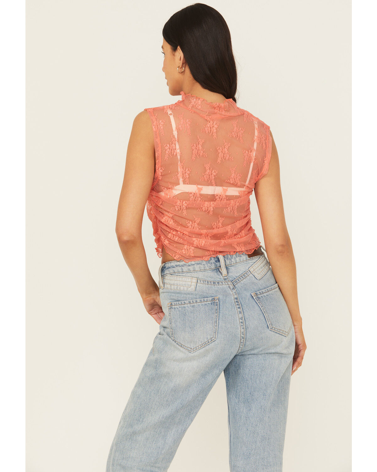 Free People Women's Nice Try Mesh Floral Muscle Tank