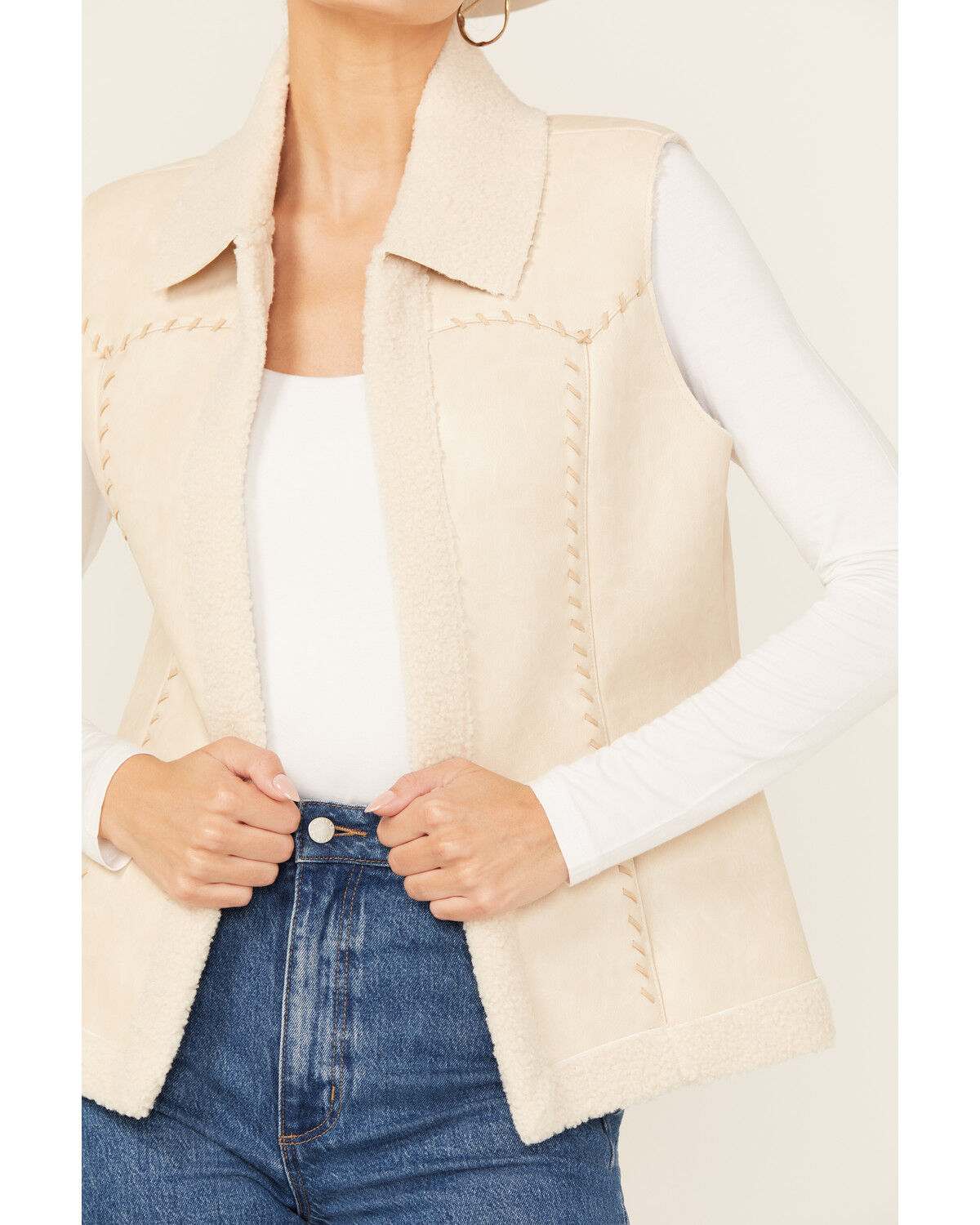 Cripple Creek Women's Shearling Faux Suede Vest