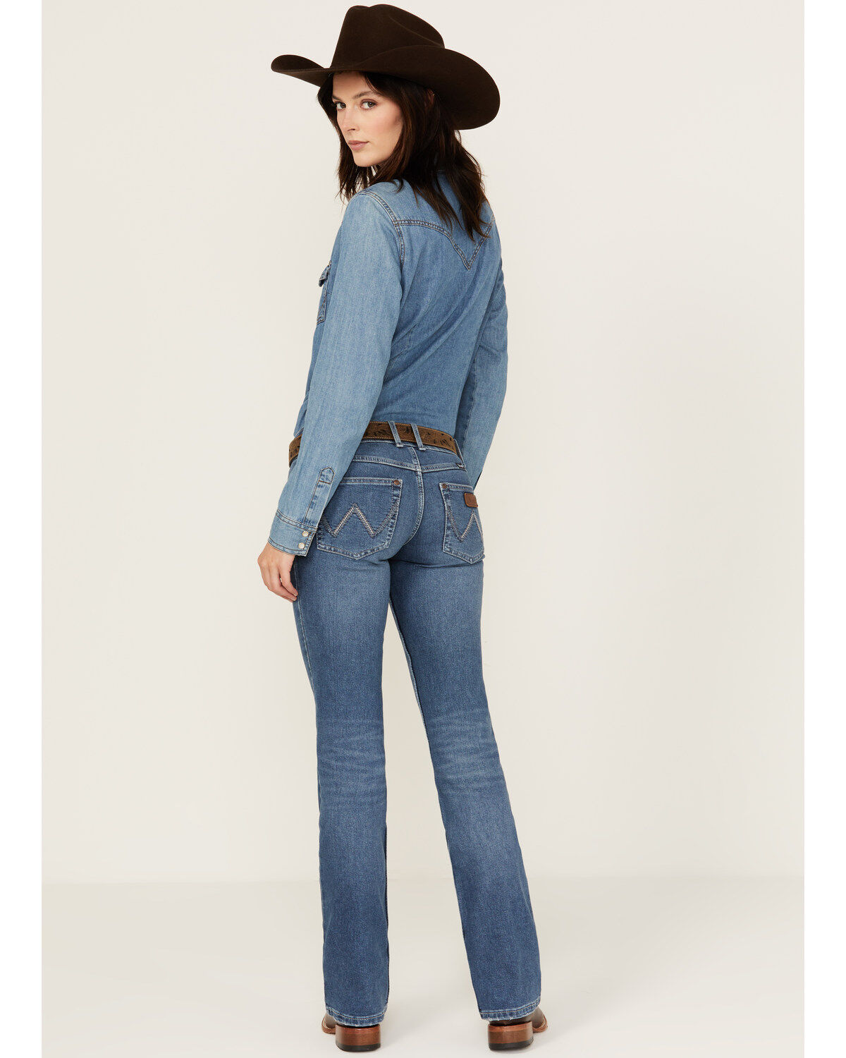 Wrangler Retro Women's Sadie Medium Wash Low Rise Stretch Bootcut Jeans