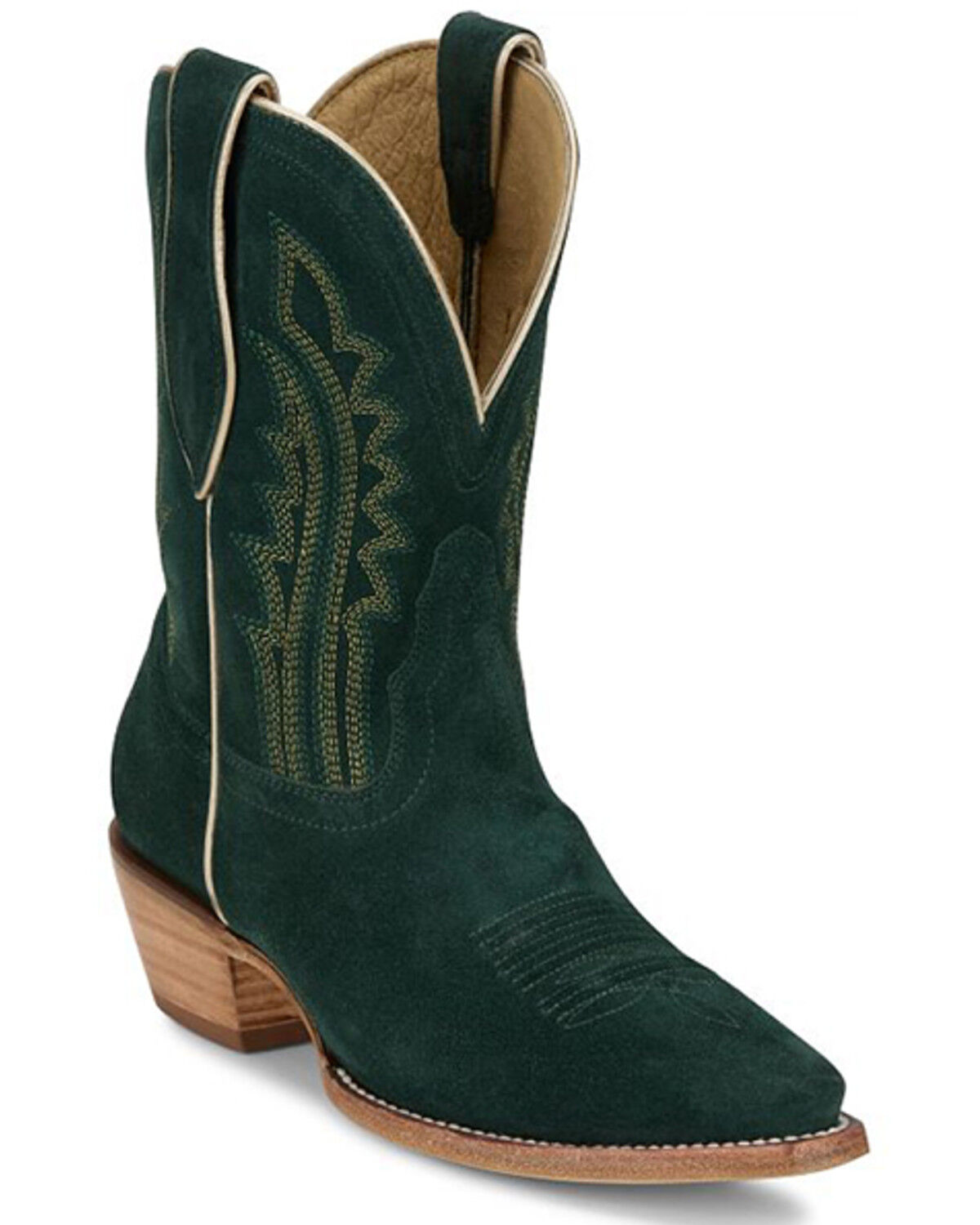 Tony Lama Women's Lea Suede Western Booties - Snip Toe