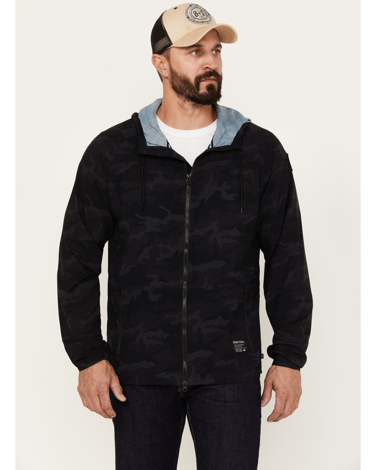 Howitzer Men's Camo Combatant Hooded Track Jacket