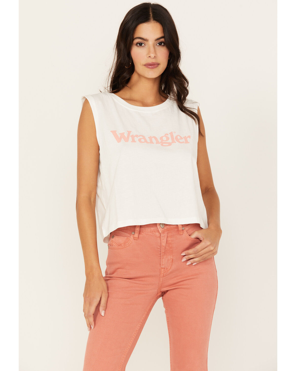 Wrangler Women's Sleeveless Space Crop Back Graphic Tee