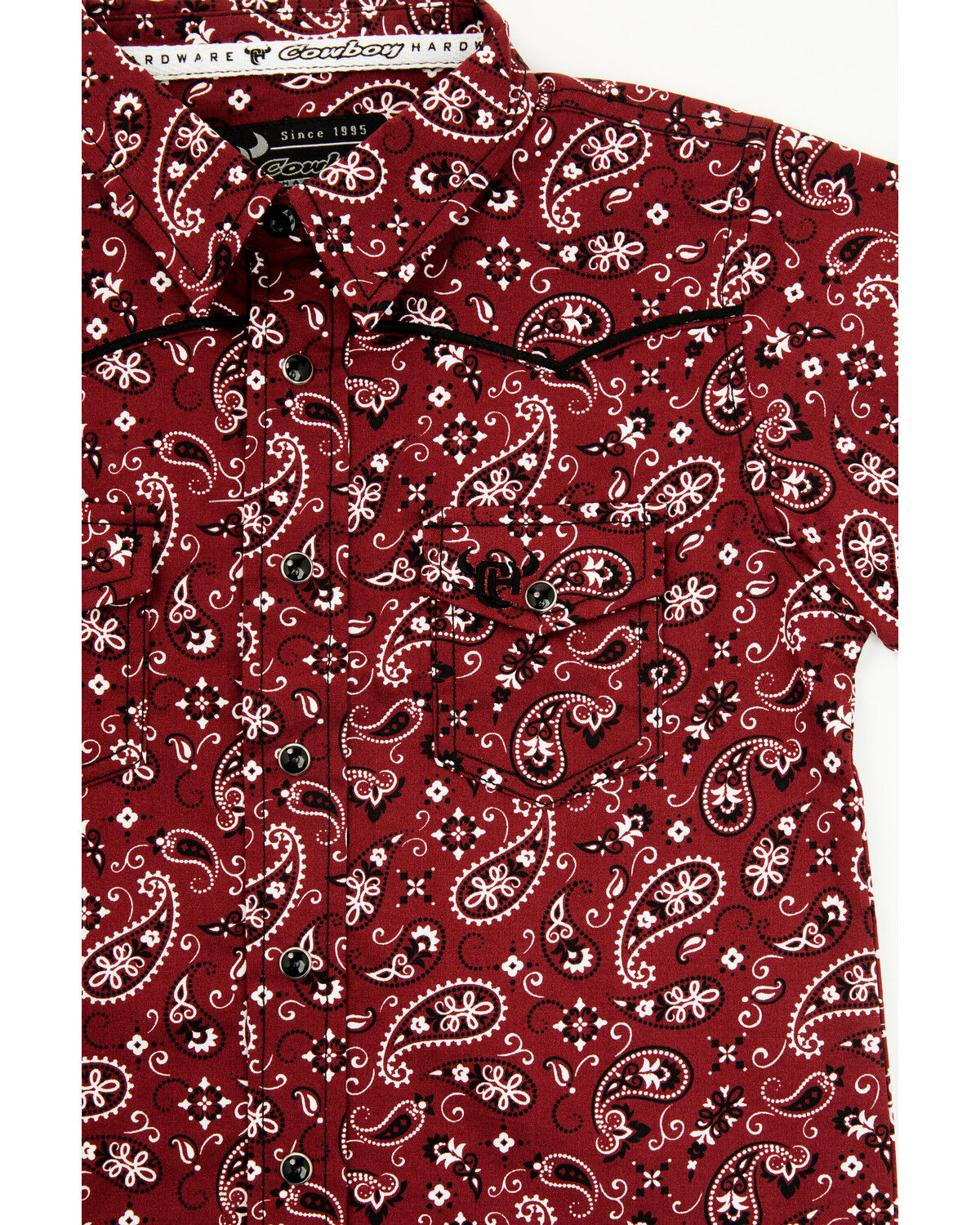Cowboy Hardware Toddler Boys' Paisley Print Short Sleeve Snap Stretch Western Shirt