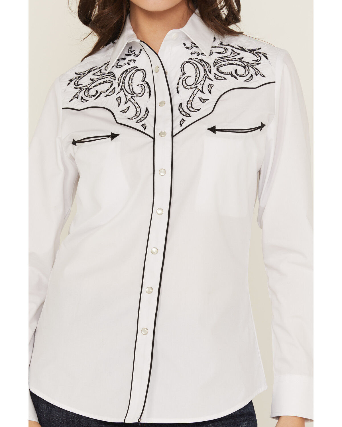 Rodeo Clothing Women's Embroidered Long Sleeve Snap Western Shirt