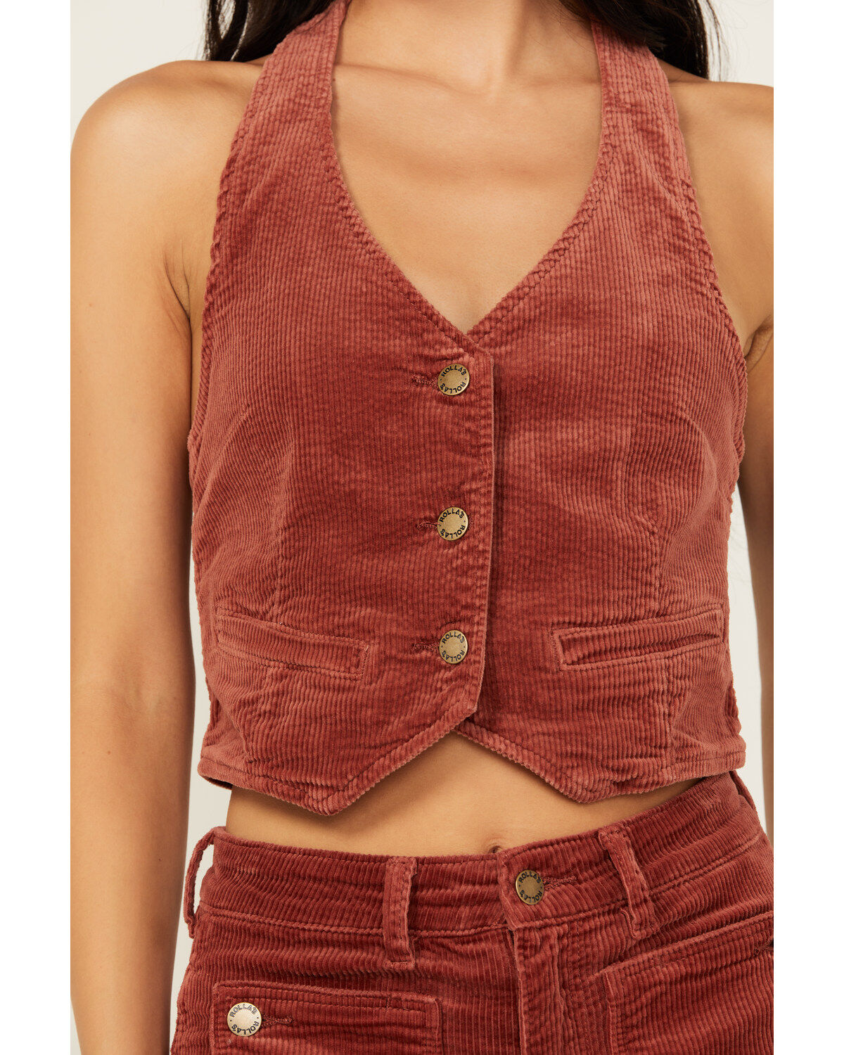 Rolla's Women's Corduroy Halter Vest