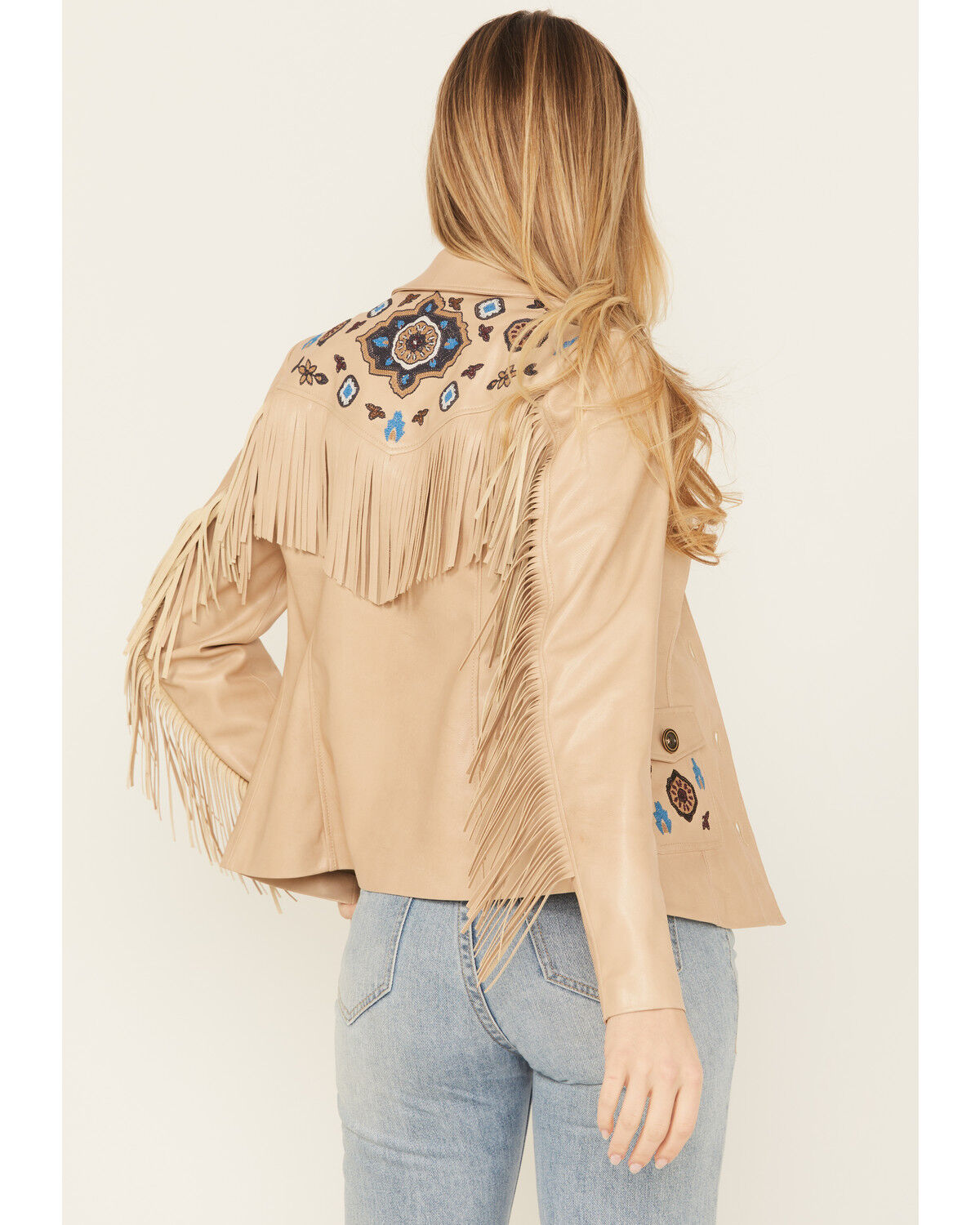 Shyanne Women's Embroidered Faux Leather Jacket