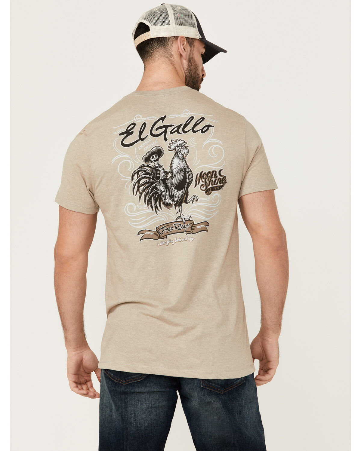 Moonshine Spirit Men's El Gallo Mariachi Short Sleeve Graphic T-Shirt