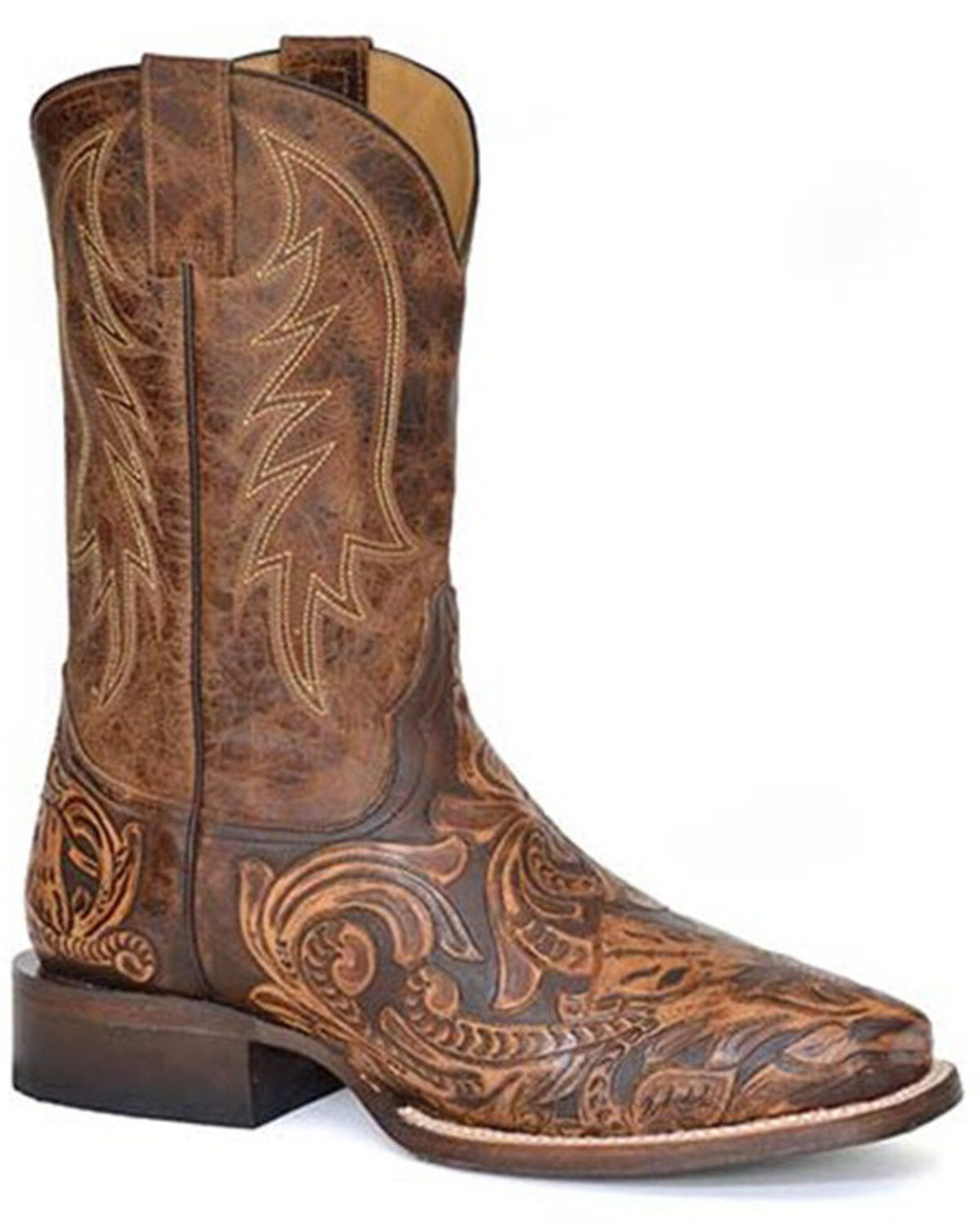 Stetson Men's Handtooled Legend Western Boots - Square Toe