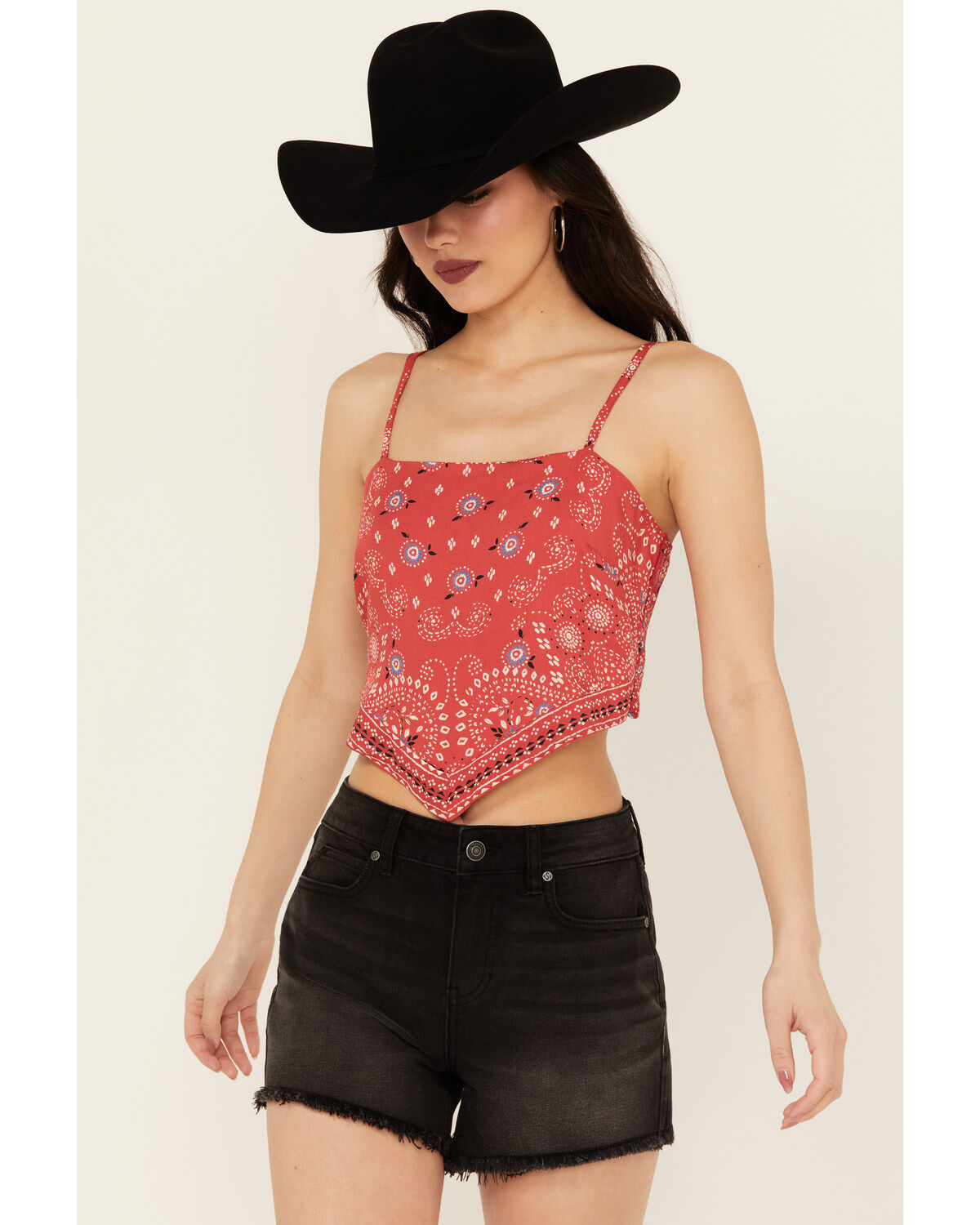 Angie Women's Bandana Print Top