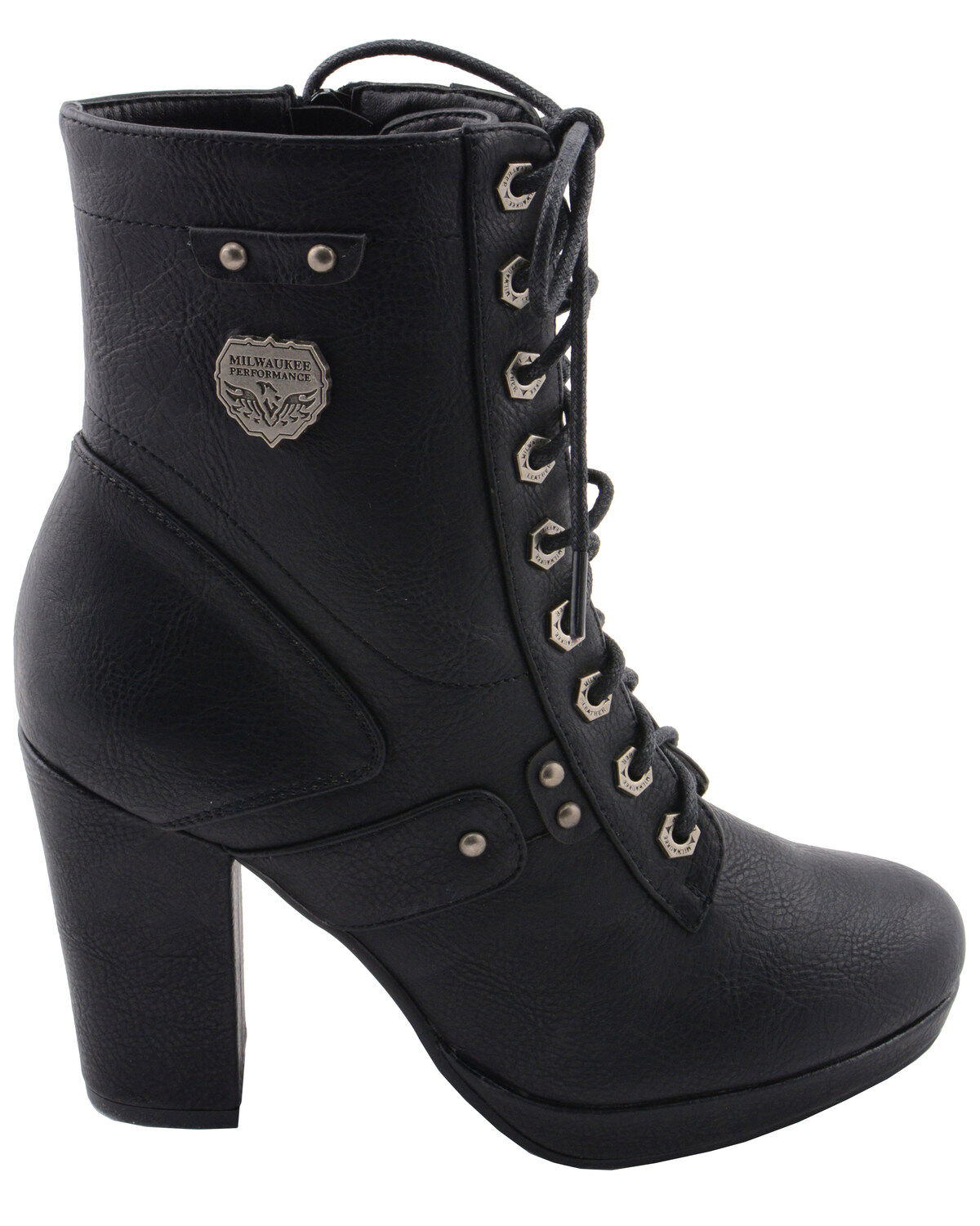 Milwaukee Leather Women's Lace Toe Toe Platform Boots - Round Toe