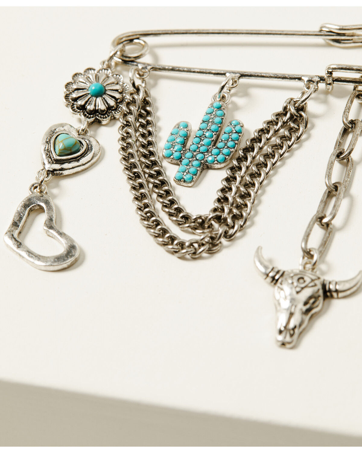 Shyanne Women's Cactus Bull Charm Hat Pin