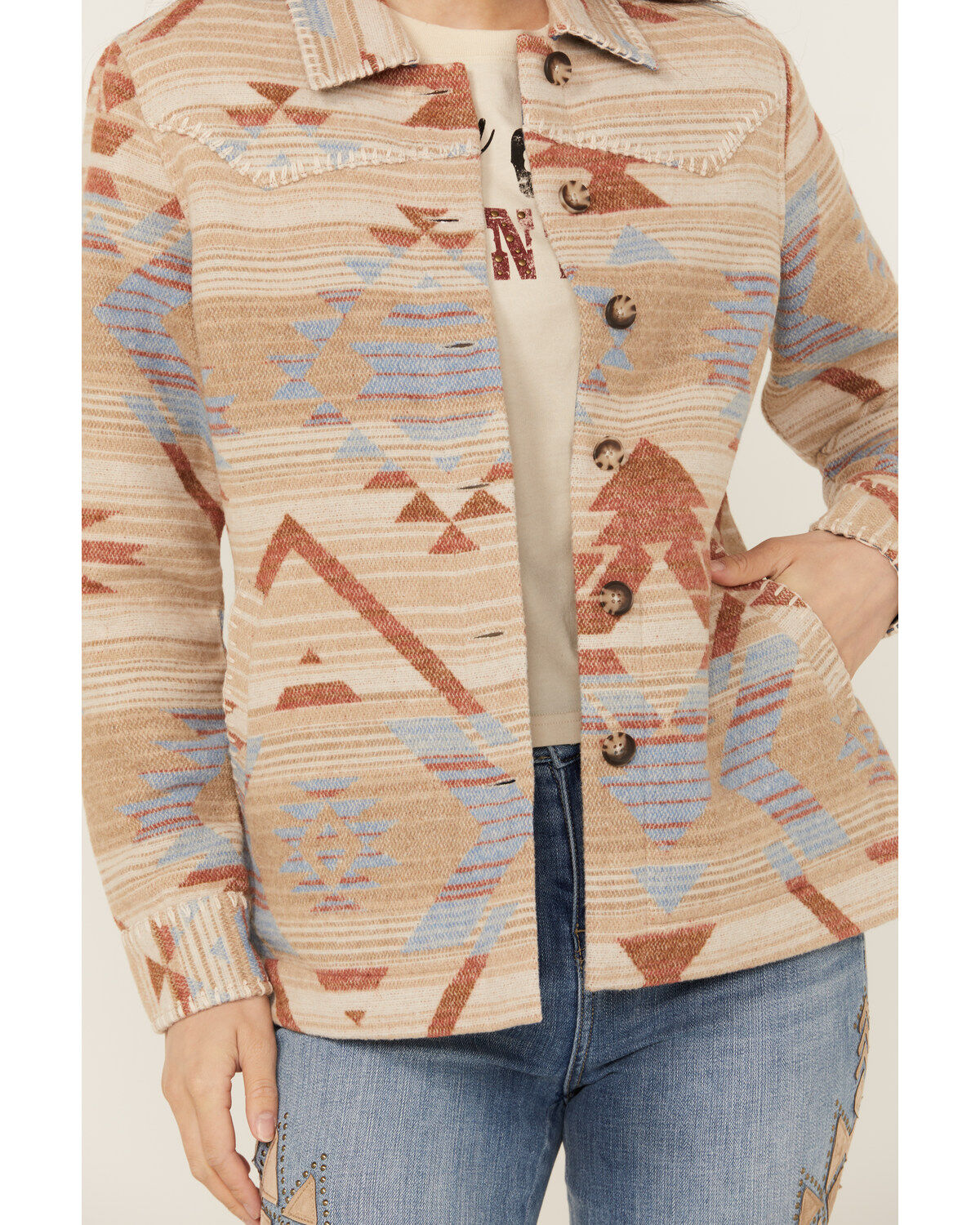 Idyllwind Women's Jenry Southwestern Print Oversized Shacket