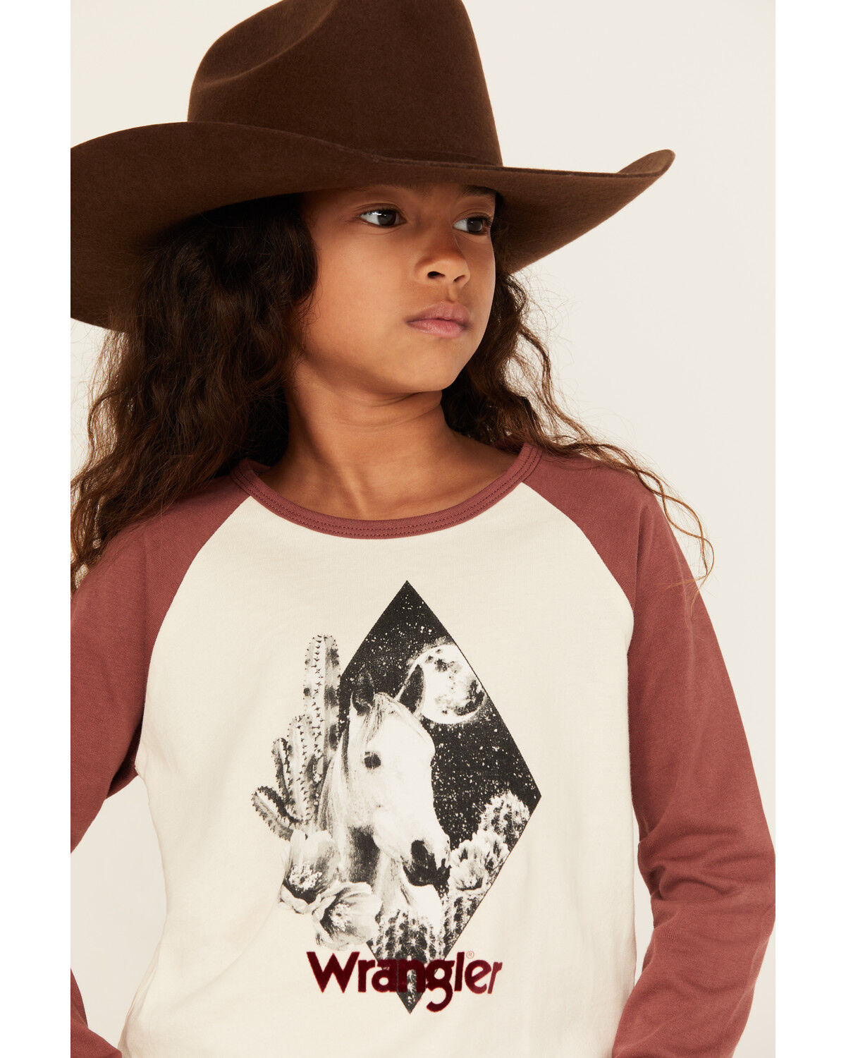 Wrangler Girls' Desert Logo Long Sleeve Graphic Shirt