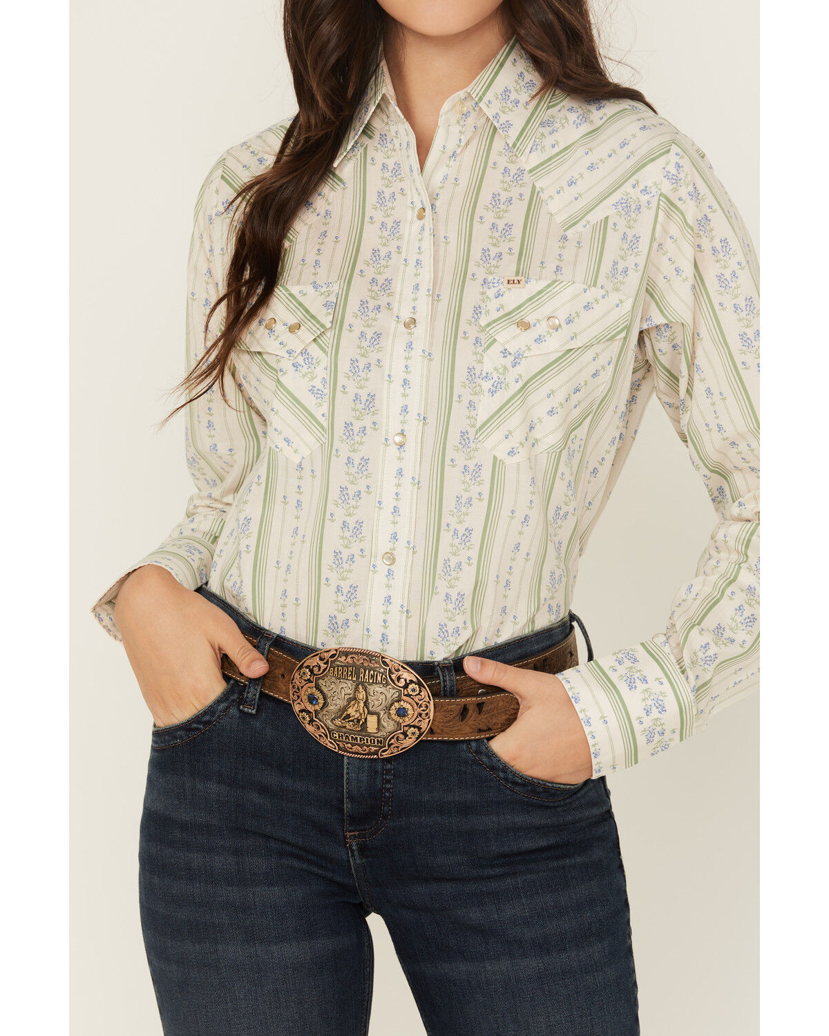 Cowboygirl by Jenna Paulette Women's Wallpaper Long Sleeve Pearl Snap Western Shirt