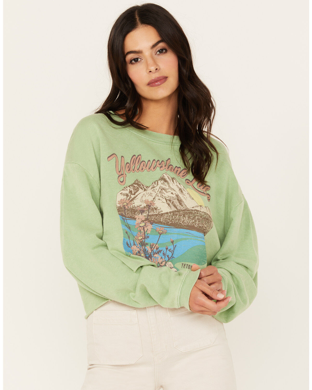 Cleo + Wolf Women's Yellowstone Lake Long Sleeve Graphic Tee