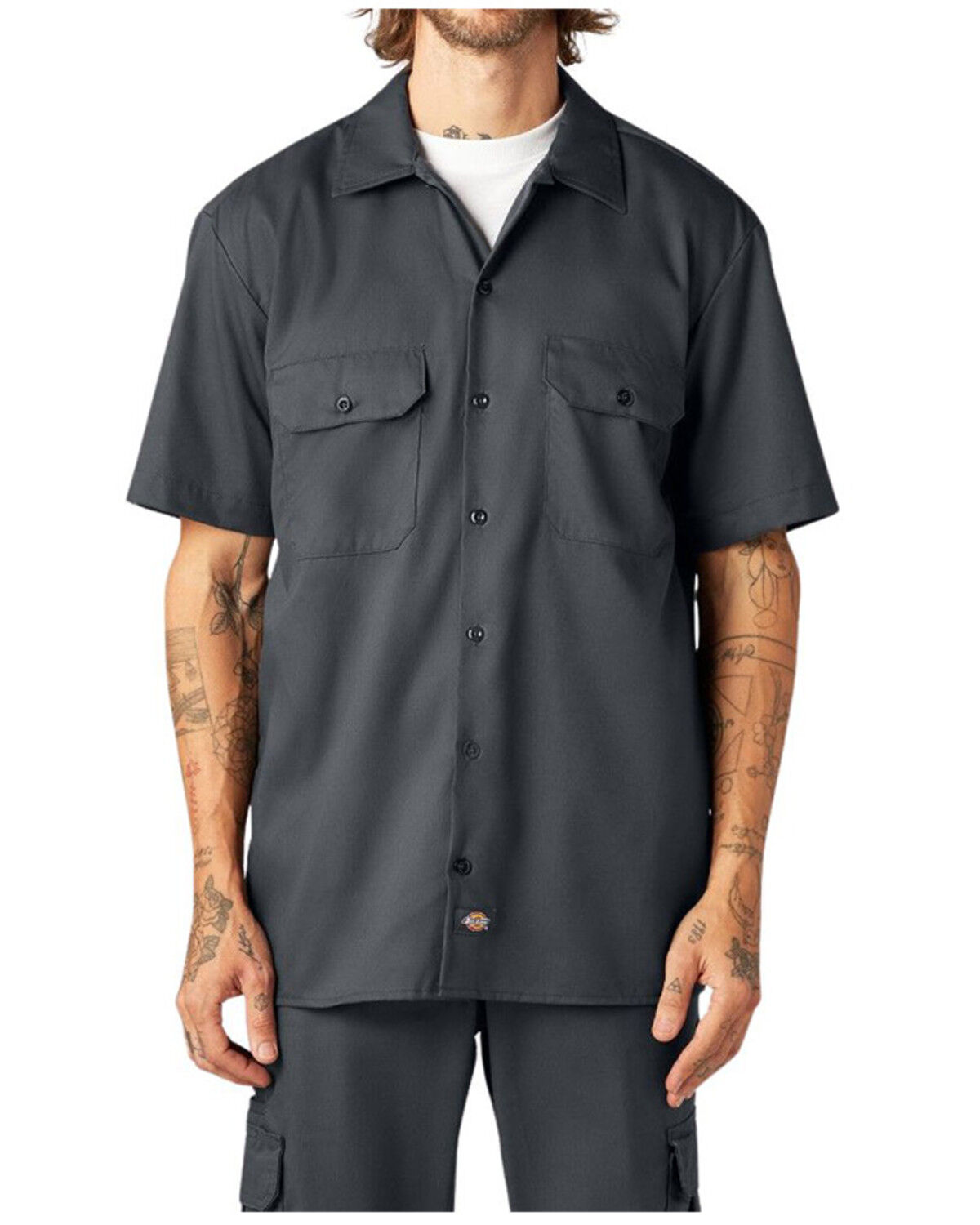 Dickies Men's Flex Twill Relaxed Short Sleeve Button-Down Work Shirt