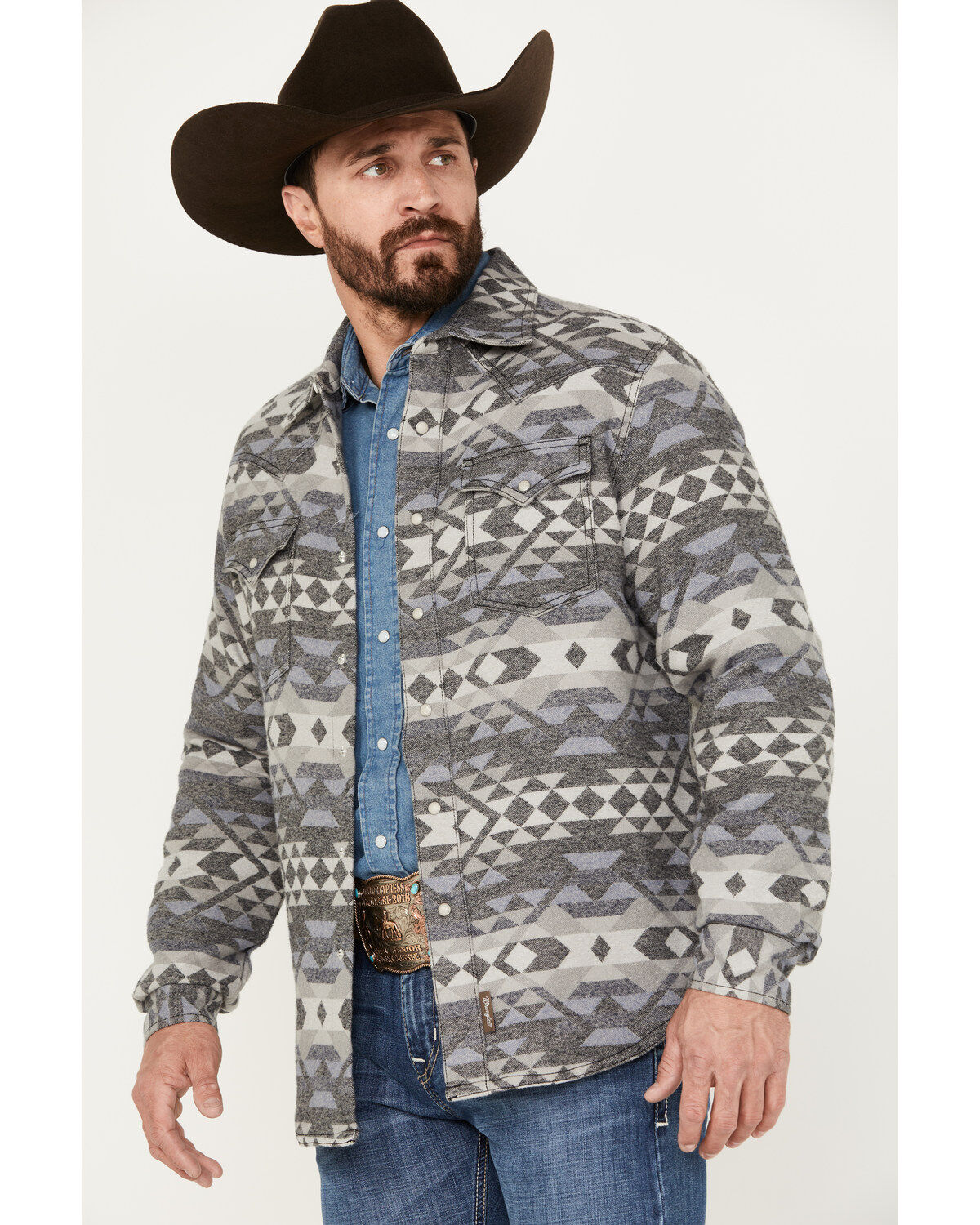 Wrangler Retro Men's Premium Southwestern Print Long Sleeve Snap Western Shirt