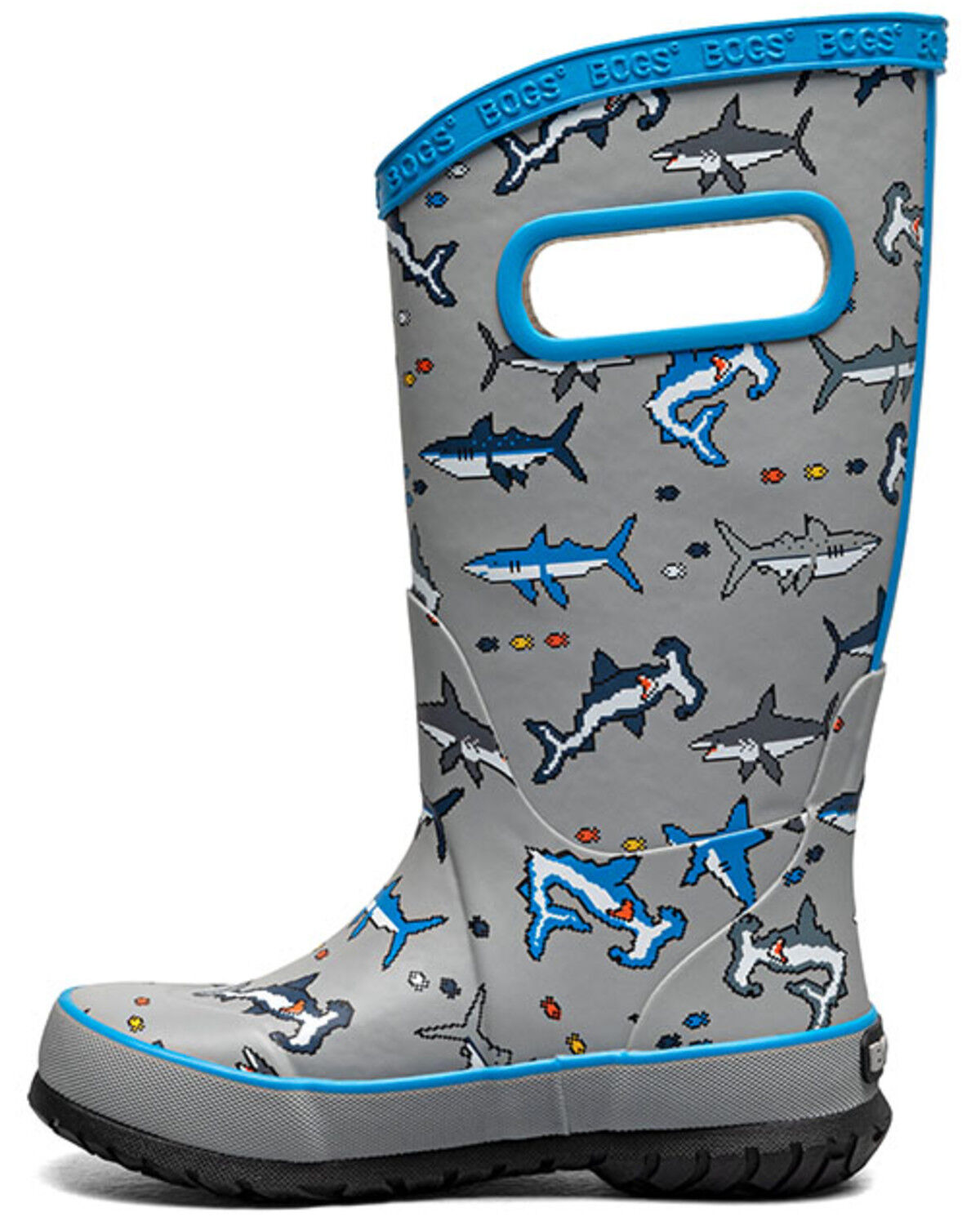 Bogs Boys' Pixel Shark Rainboots
