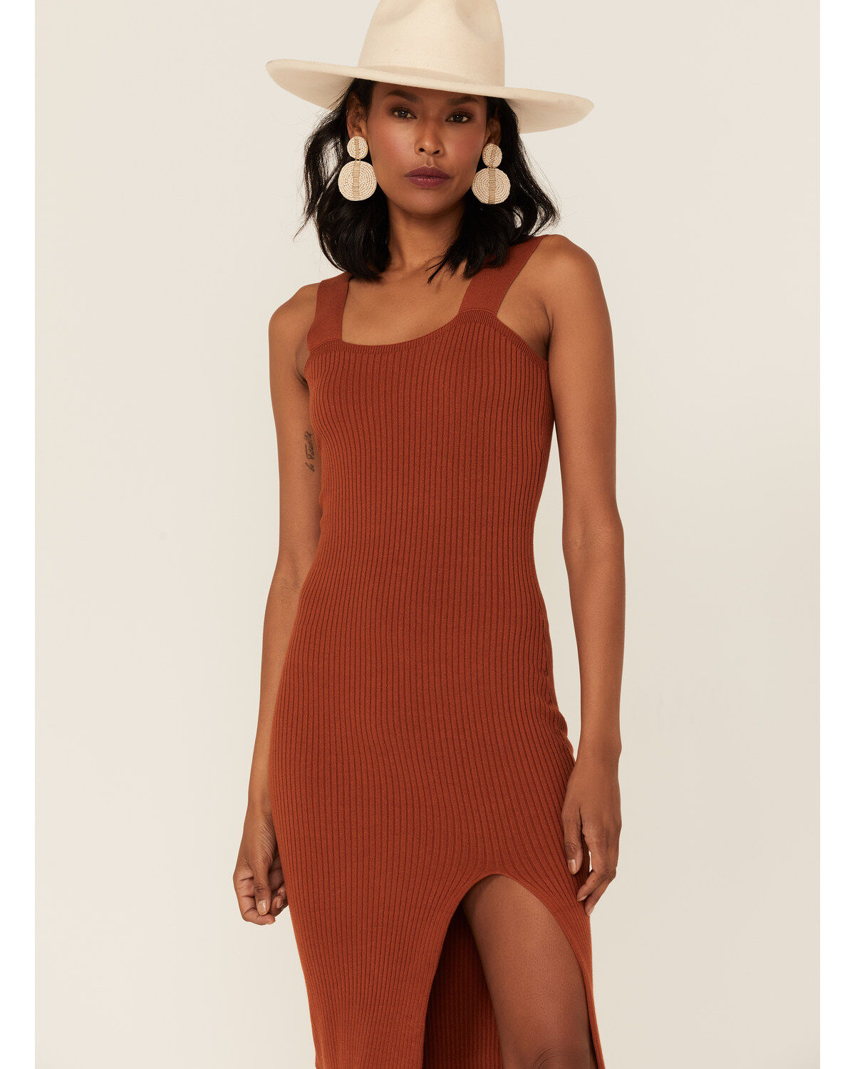 Shyanne Women's Ribbed Sweater Knit Midi Bodycon Dress