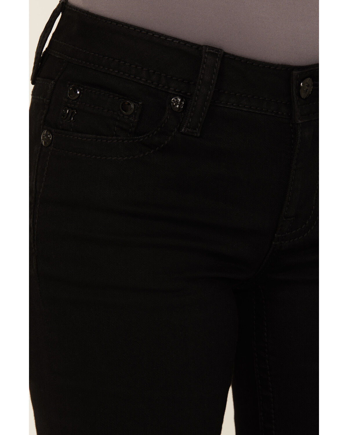 Miss Me Women's Wing Embroidered Mid Rise Bootcut Stretch Denim Jeans