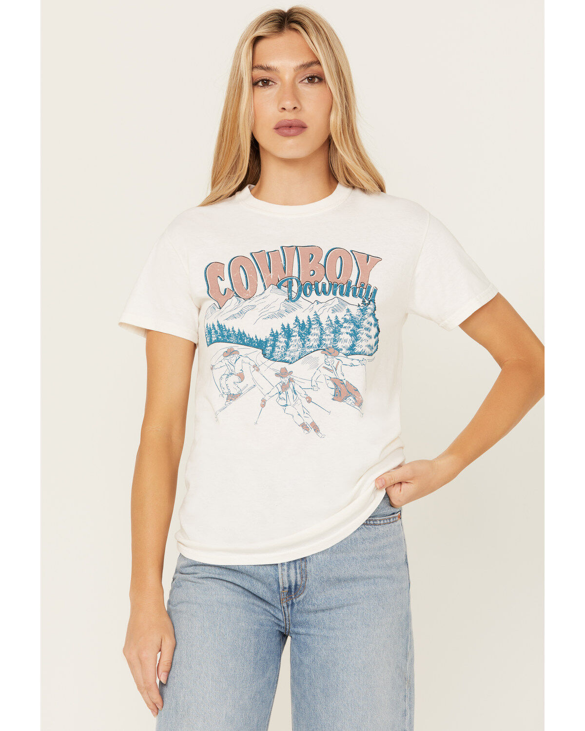 Youth in Revolt Women's Cowboy Downhill Short Sleeve Graphic Tee