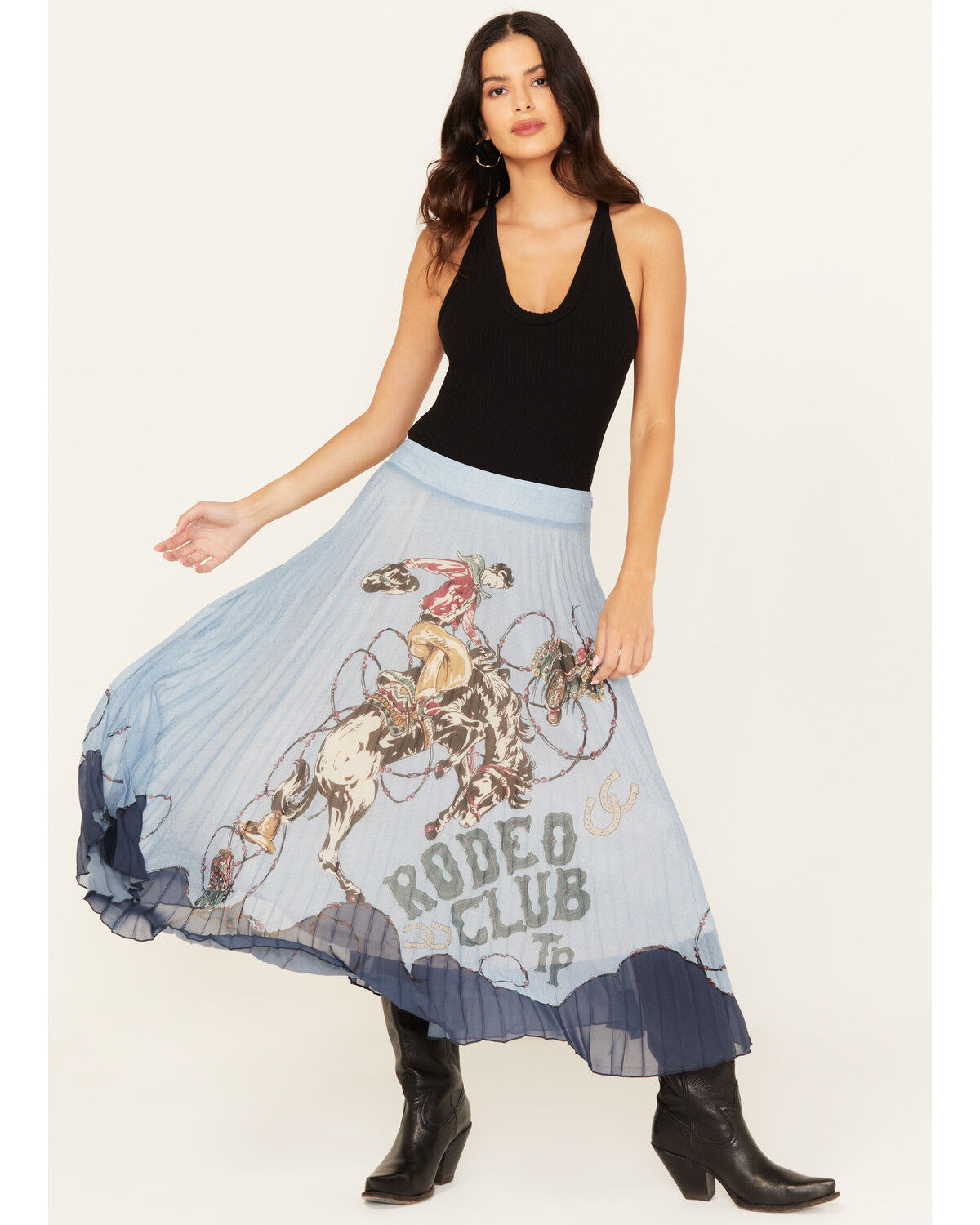 Tasha Polizzi Women's Rodeo Pleated Midi Skirt