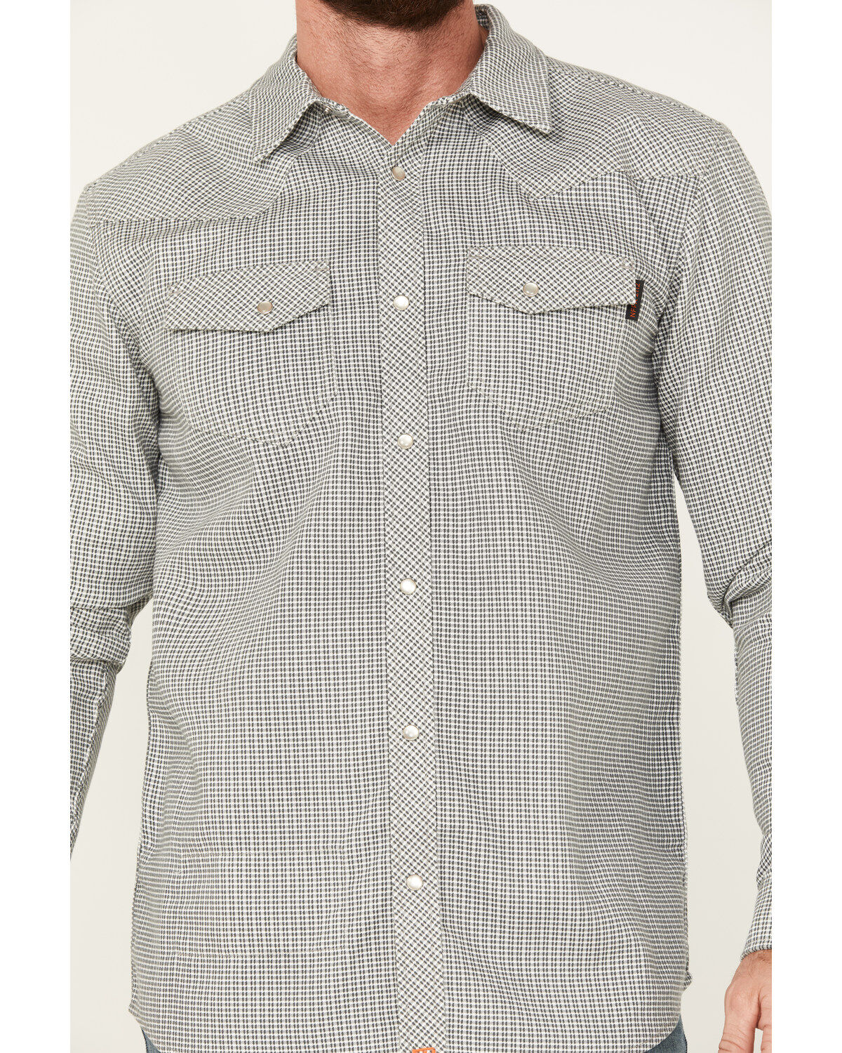 Cody James Men's FR Midweight Printed Long Sleeve Pearl Snap Work Shirt