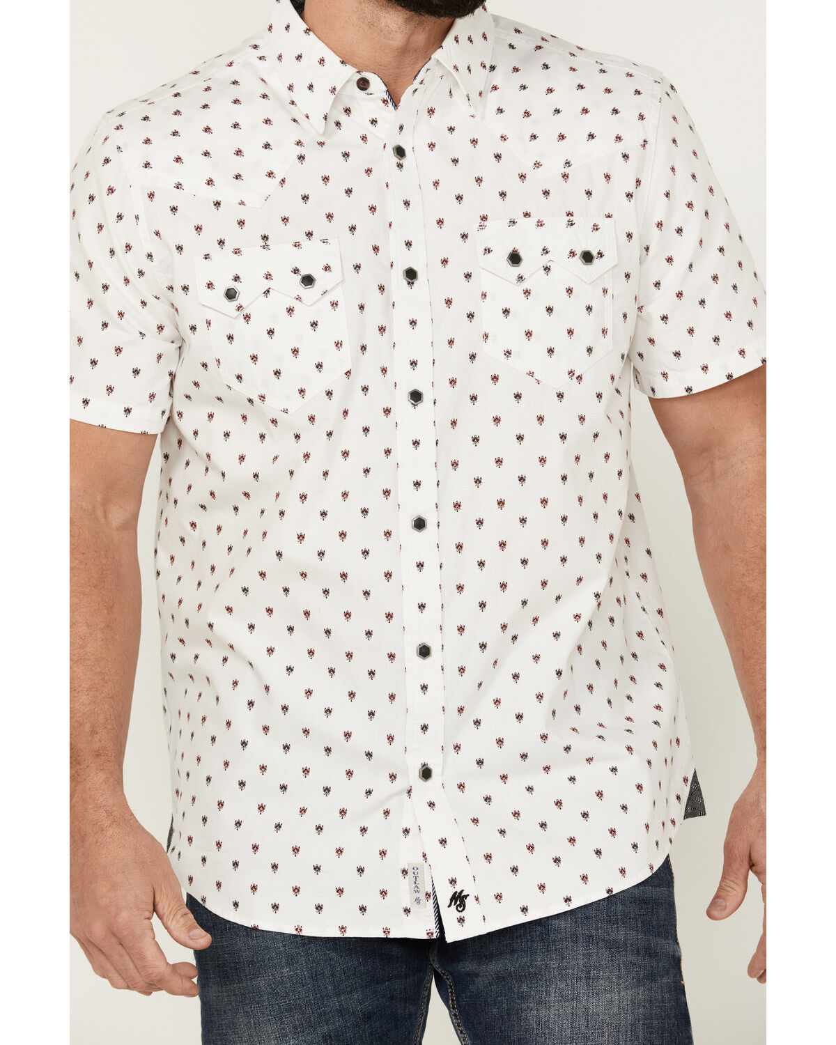 Moonshine Spirit Men's Ace Geo Print Short Sleeve Snap Western Shirt