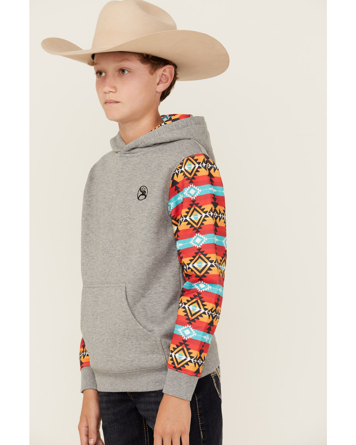 Hooey Boys' Printed Sleeve Hooded Sweatshirt
