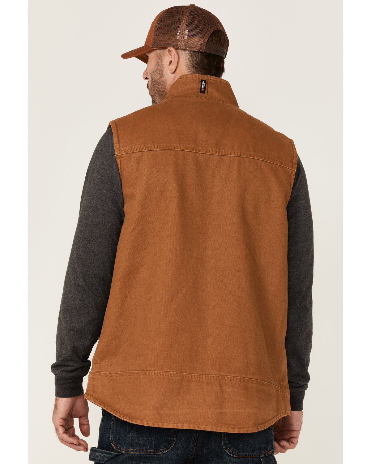 Hawx Men's Rust Copper Browder Weathered Duck Zip-Front Insulated Work Vest