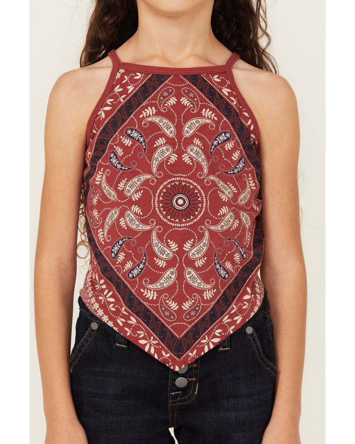 Shyanne Girls' Bandana Print Halter Tank