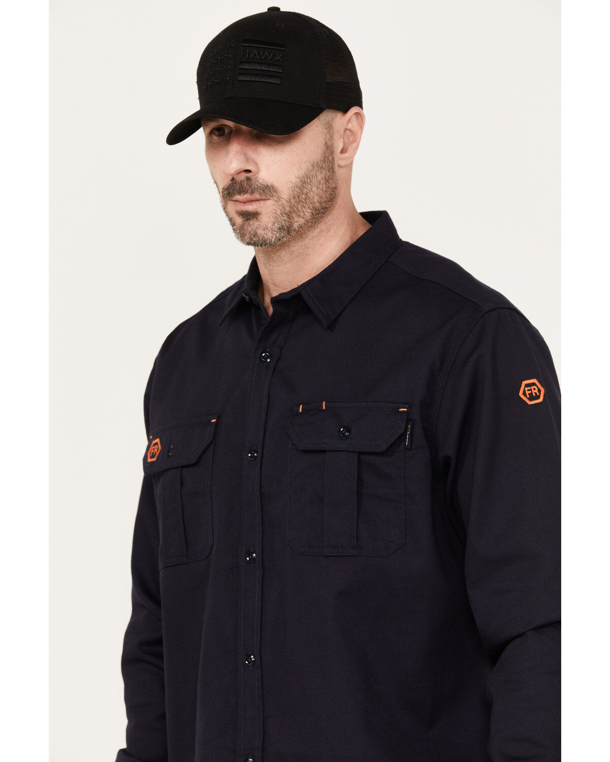 Hawx Men's FR Solid Long Sleeve Button-Down Woven Shirt
