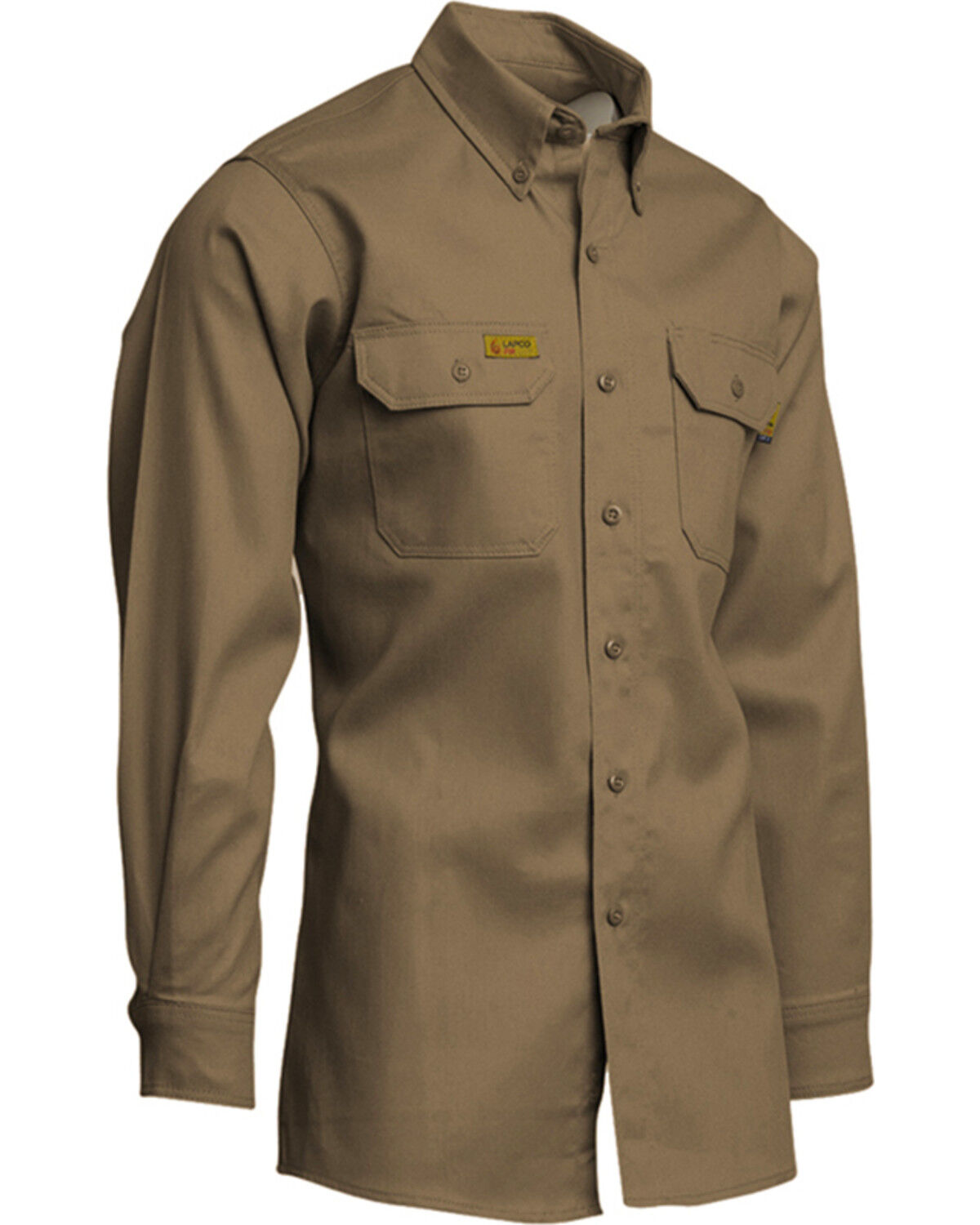 Lapco Men's Solid FR Long Sleeve Button Down Uniform Work Shirt