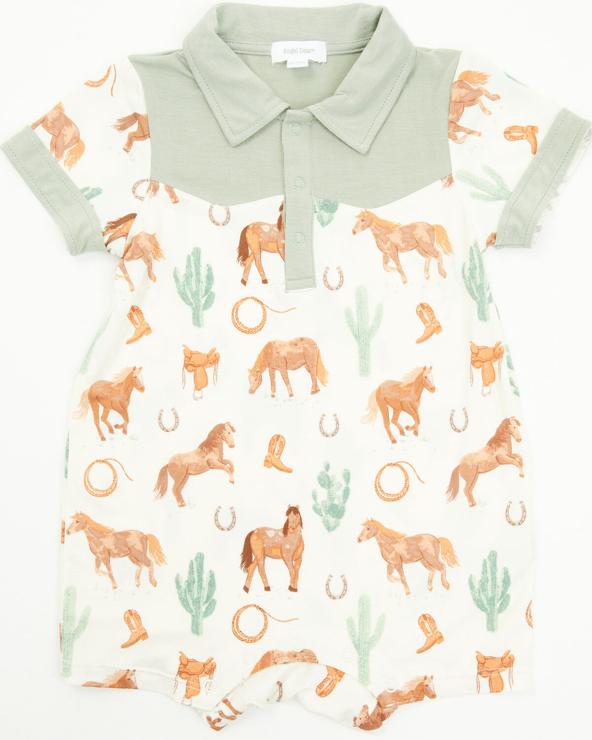 Angel Dear Infant Boys' Cowboy Polo Short Sleeve Onesie