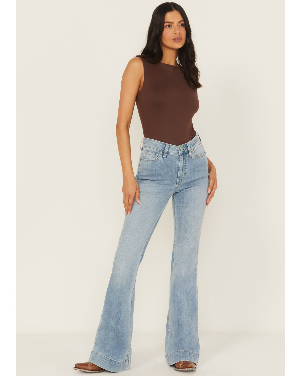 Shyanne Women's Sargents Light Wash Joni High Rise Bootcut Super Stretch Denim Jeans