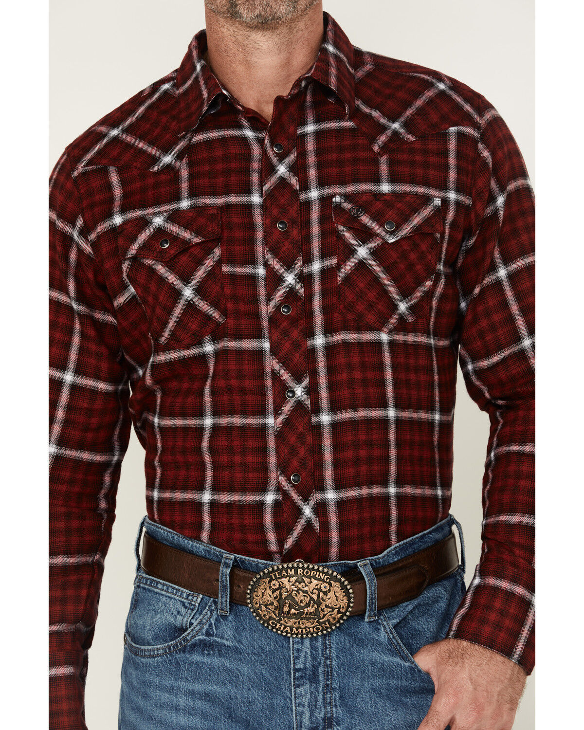 Wrangler Retro Men's Plaid Print Long Sleeve Snap Flannel Shirt