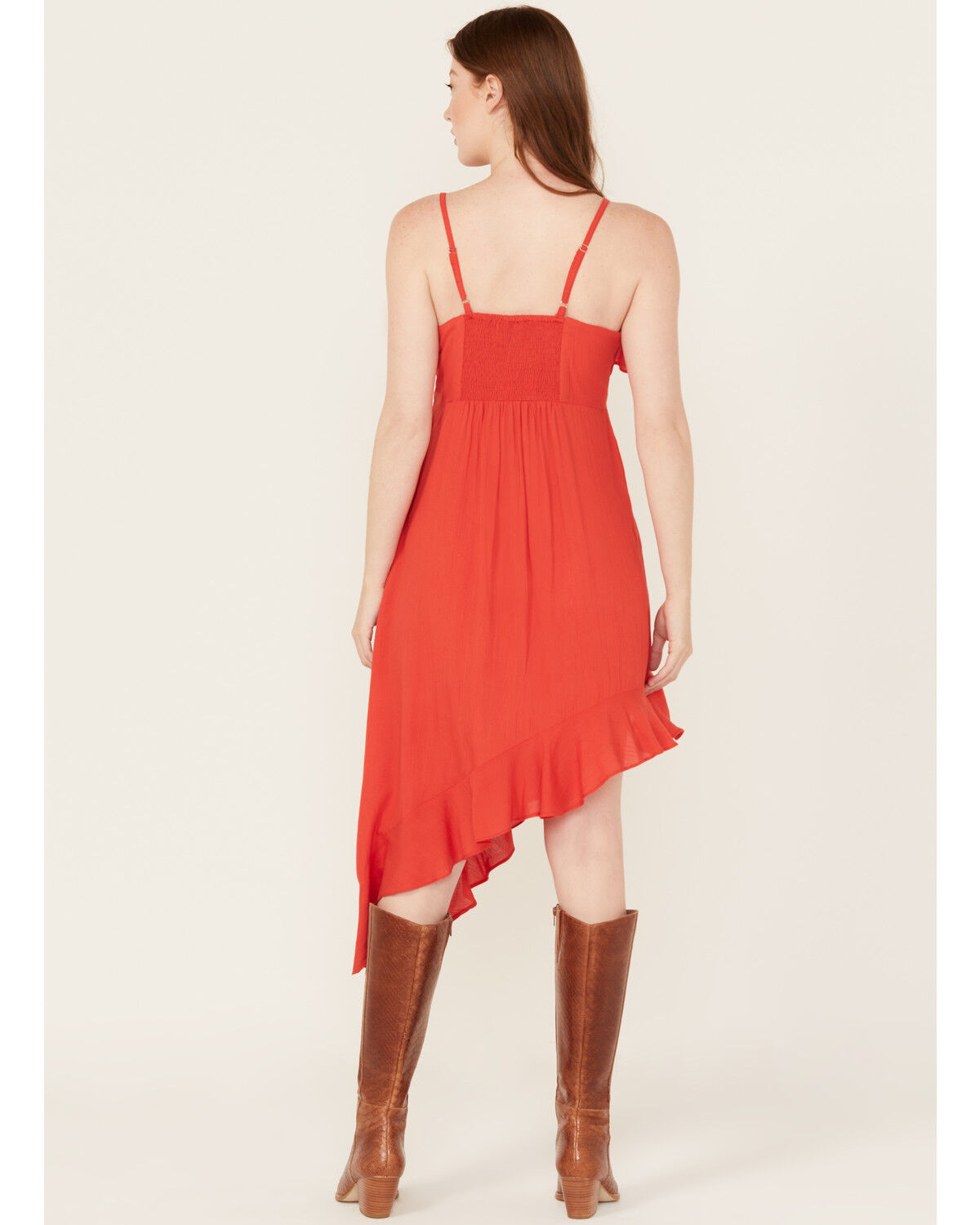 Angie Women's Solid Ruffle Hem Sleeveless Mini Dress