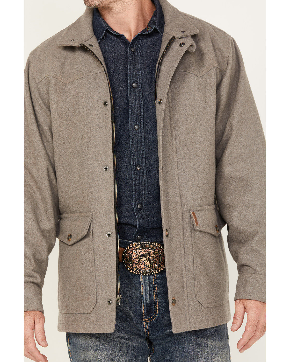 Cinch Men's Wool Solid Snap Jacket