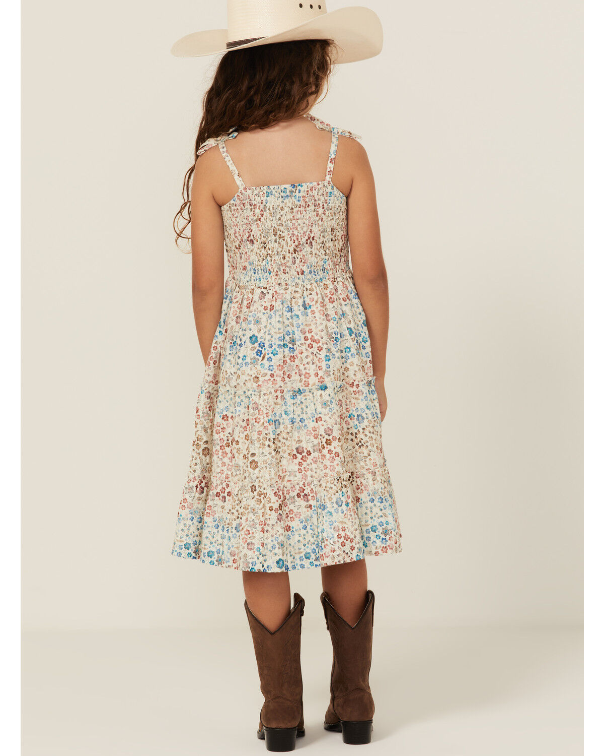 Shyanne Girls' Floral Print Sleeveless Midi Dress