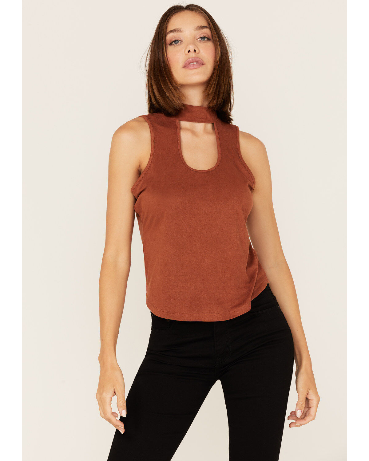 Shyanne Women's Suede Cutout Tank