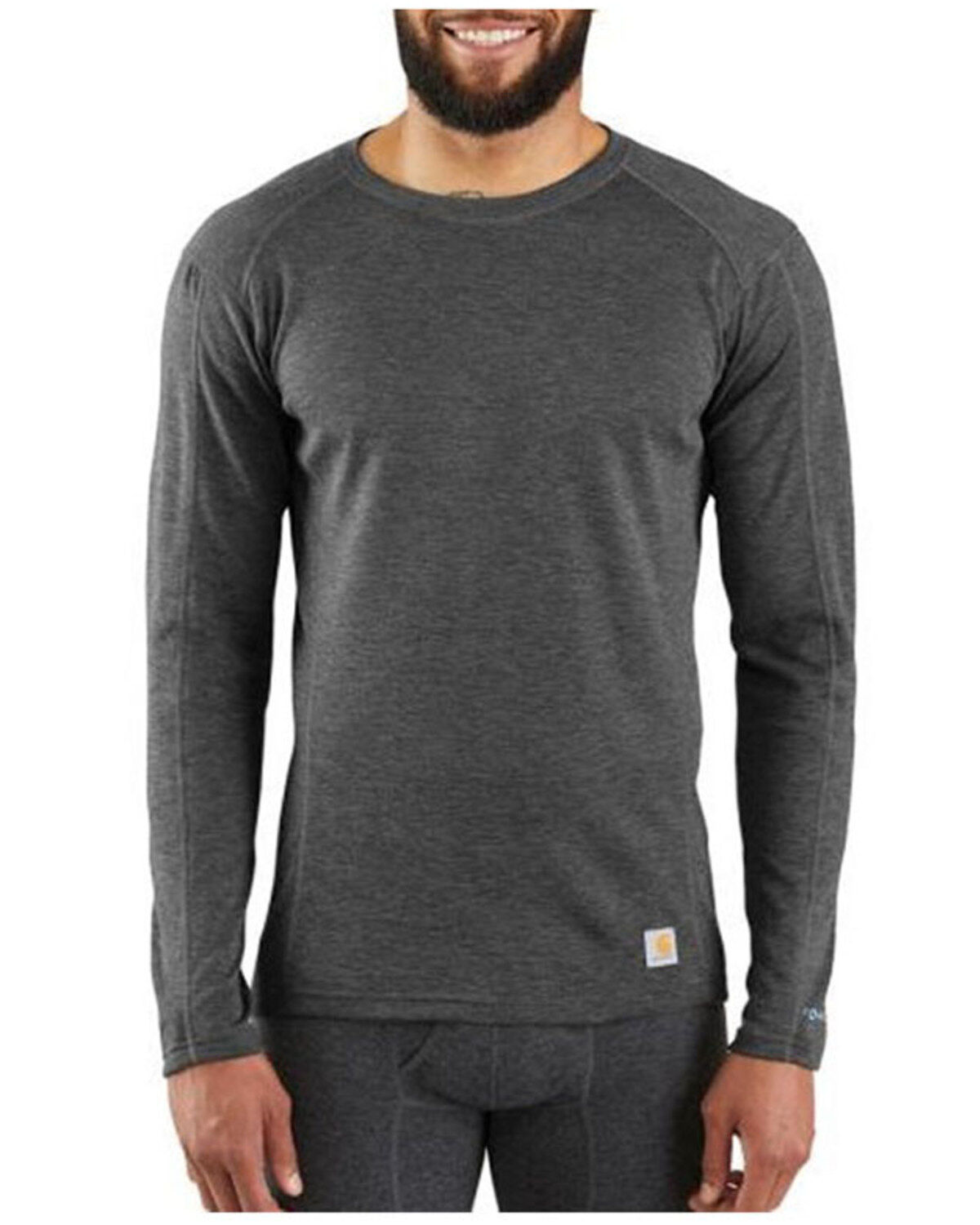 Carhartt Men's Heather Black Force Heavyweight Tech Crew Long Sleeve Work Shirt