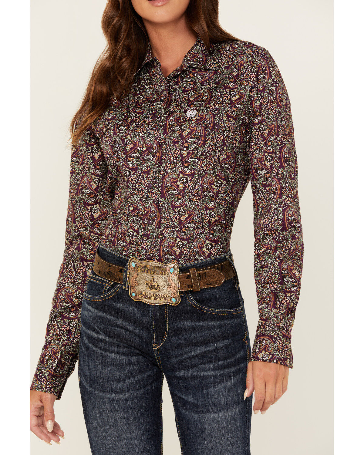 Cinch Women's Printed Long Sleeve Snap Western Shirt