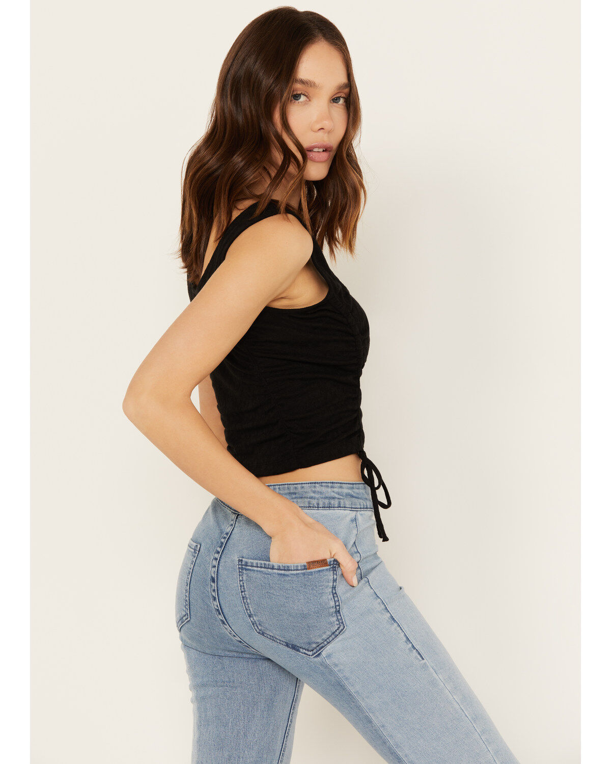 Shyanne Women's Pointelle Cinch Front Tank