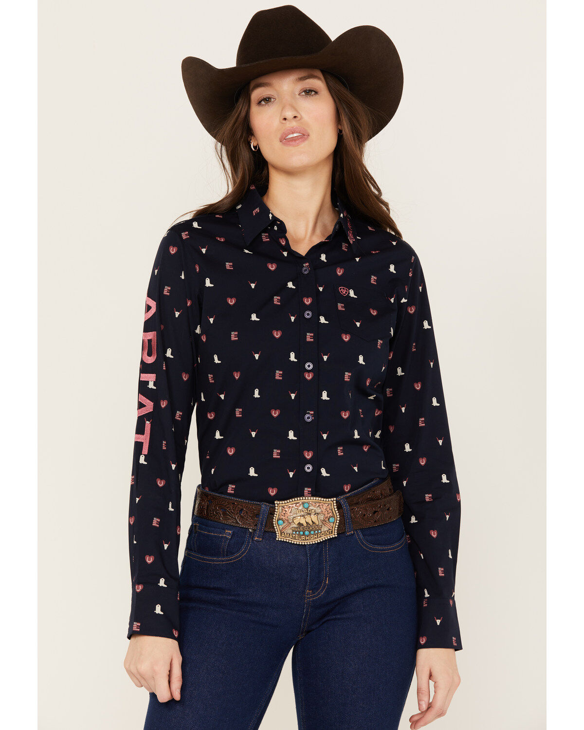 Ariat Women's Love Team Kirby Stretch Long Sleeve Button Down Western Shirt