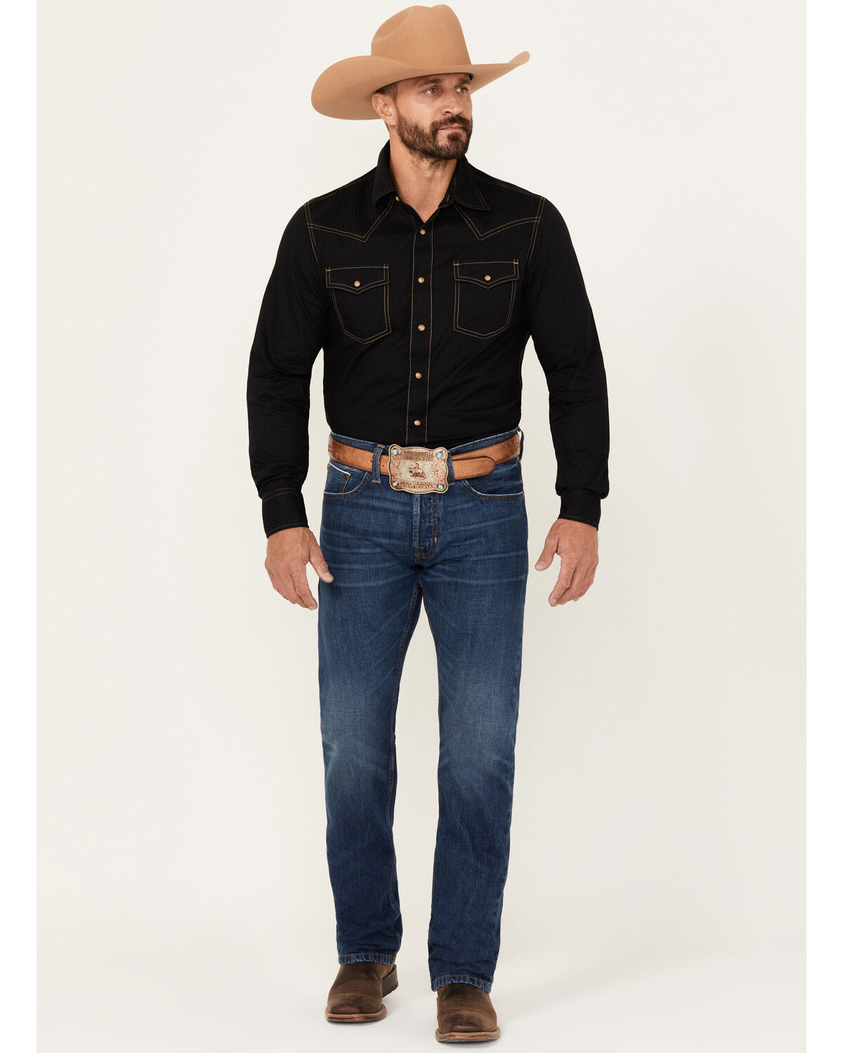 Cody James Men's Fort Worth Medium Wash Slim Straight Selvedge Rigid Denim Jeans