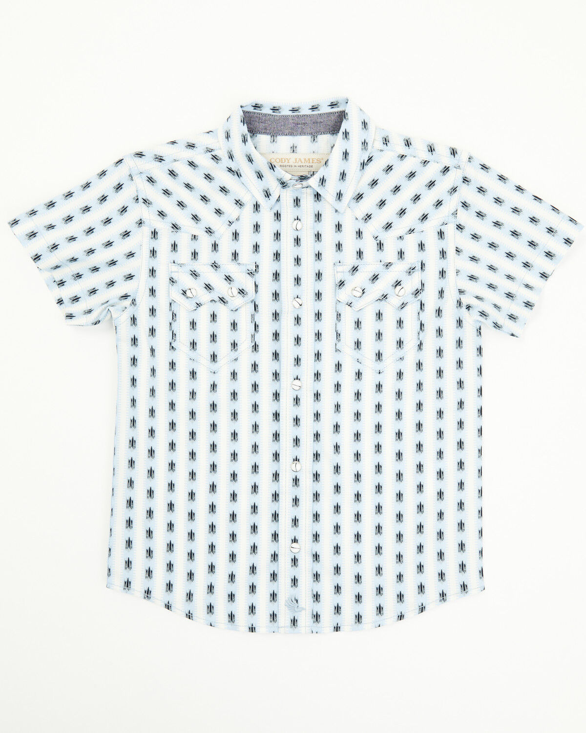 Cody James Toddler Boys' Outlaw Pass Striped Print Short Sleeve Snap Western Shirt