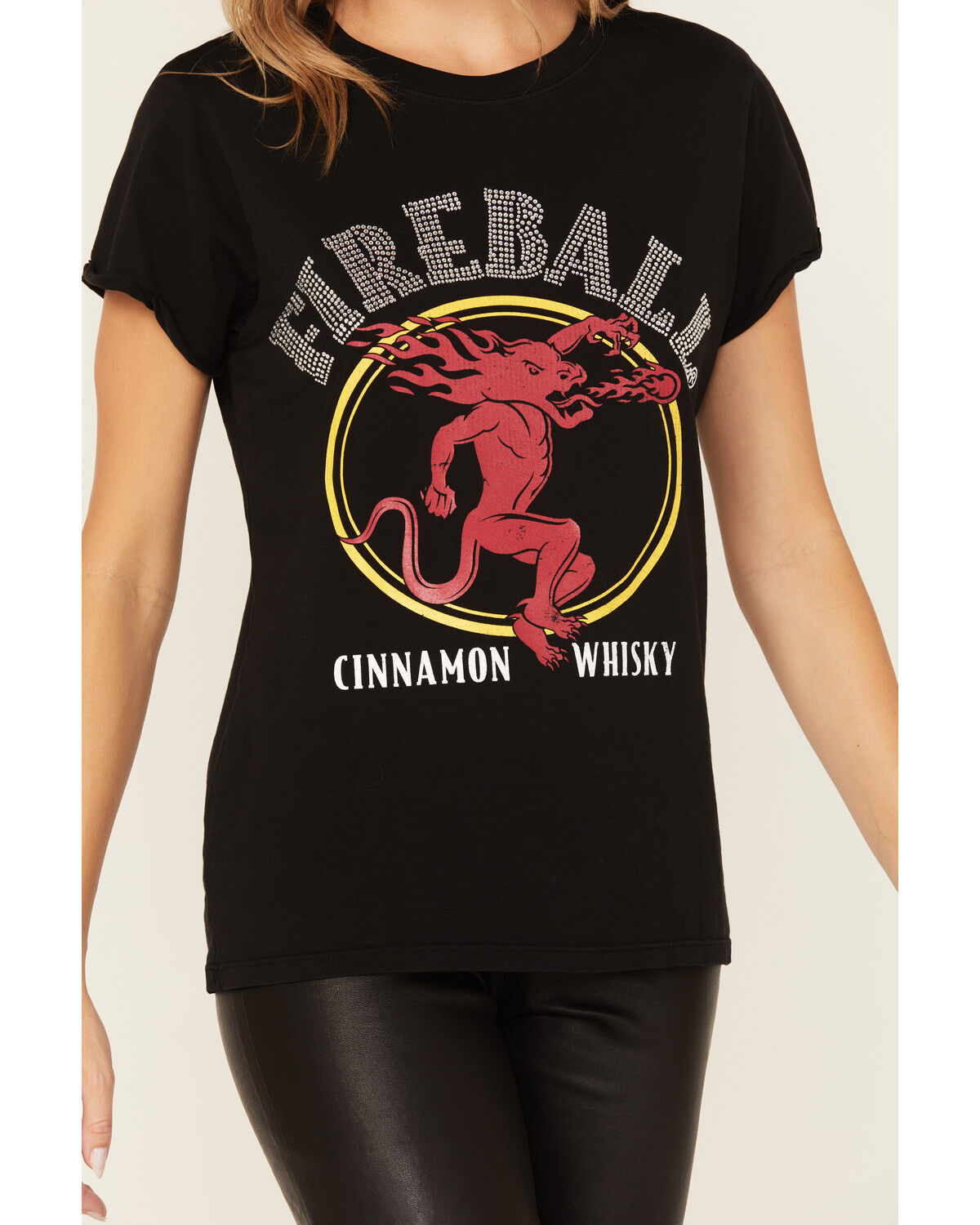 Recycled Karma Women's Fireball Rhinestone Graphic Tee
